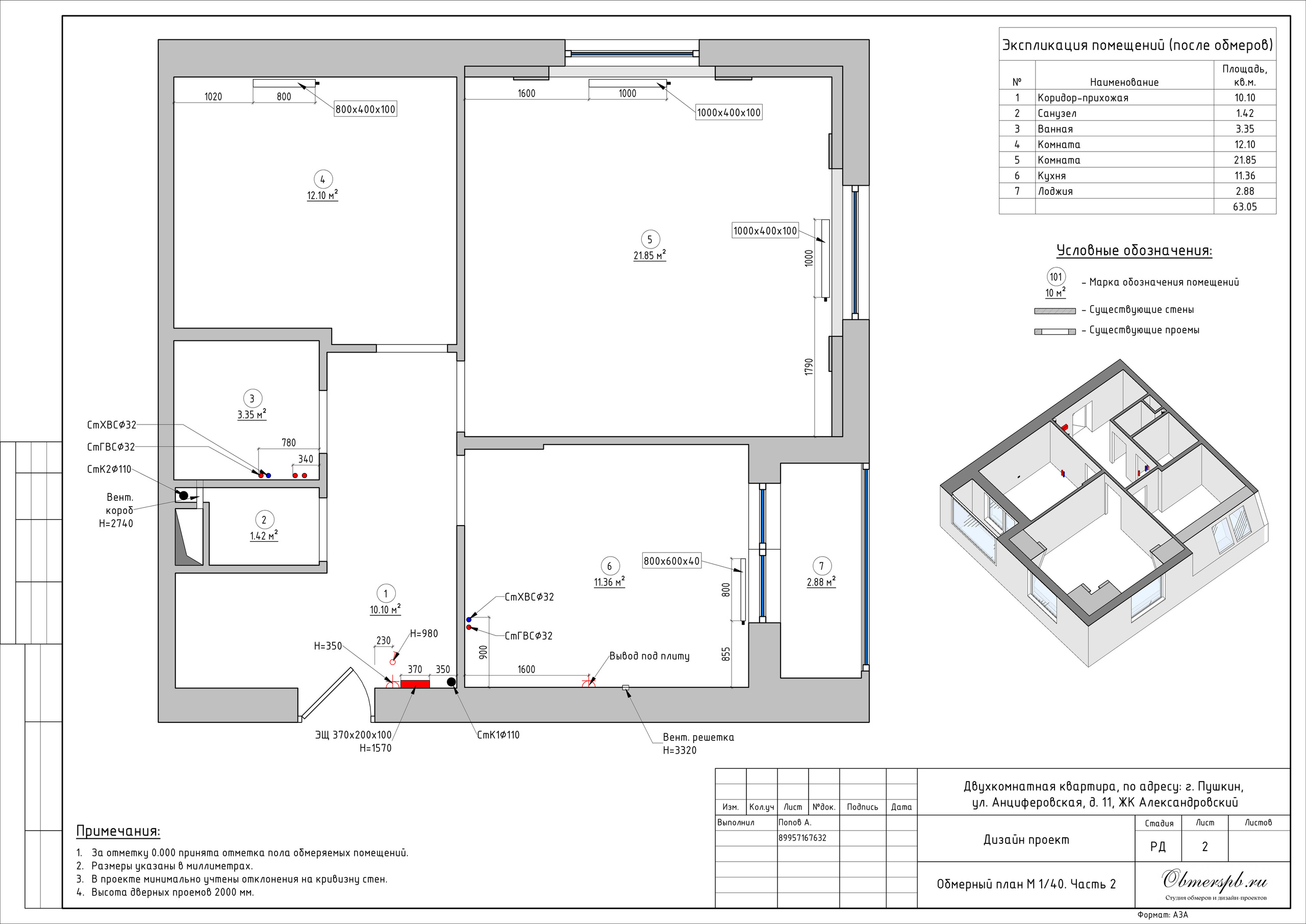 Обмеры помещений, квартир и домов в Санкт-Петербурге и Сочи