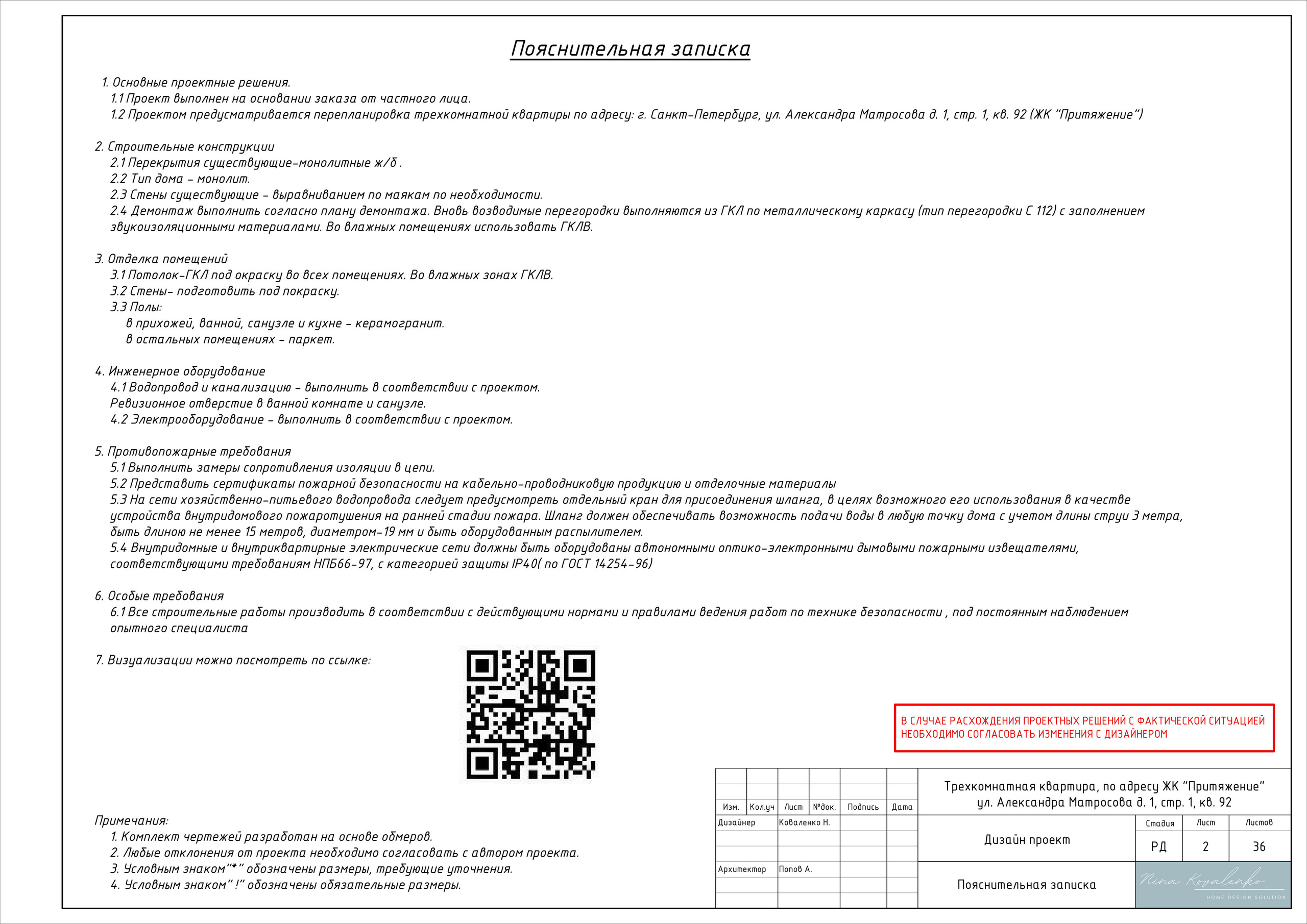 ЖК Притяжение Дизайнер Коваленко Н. Студия обмеров и проектирования