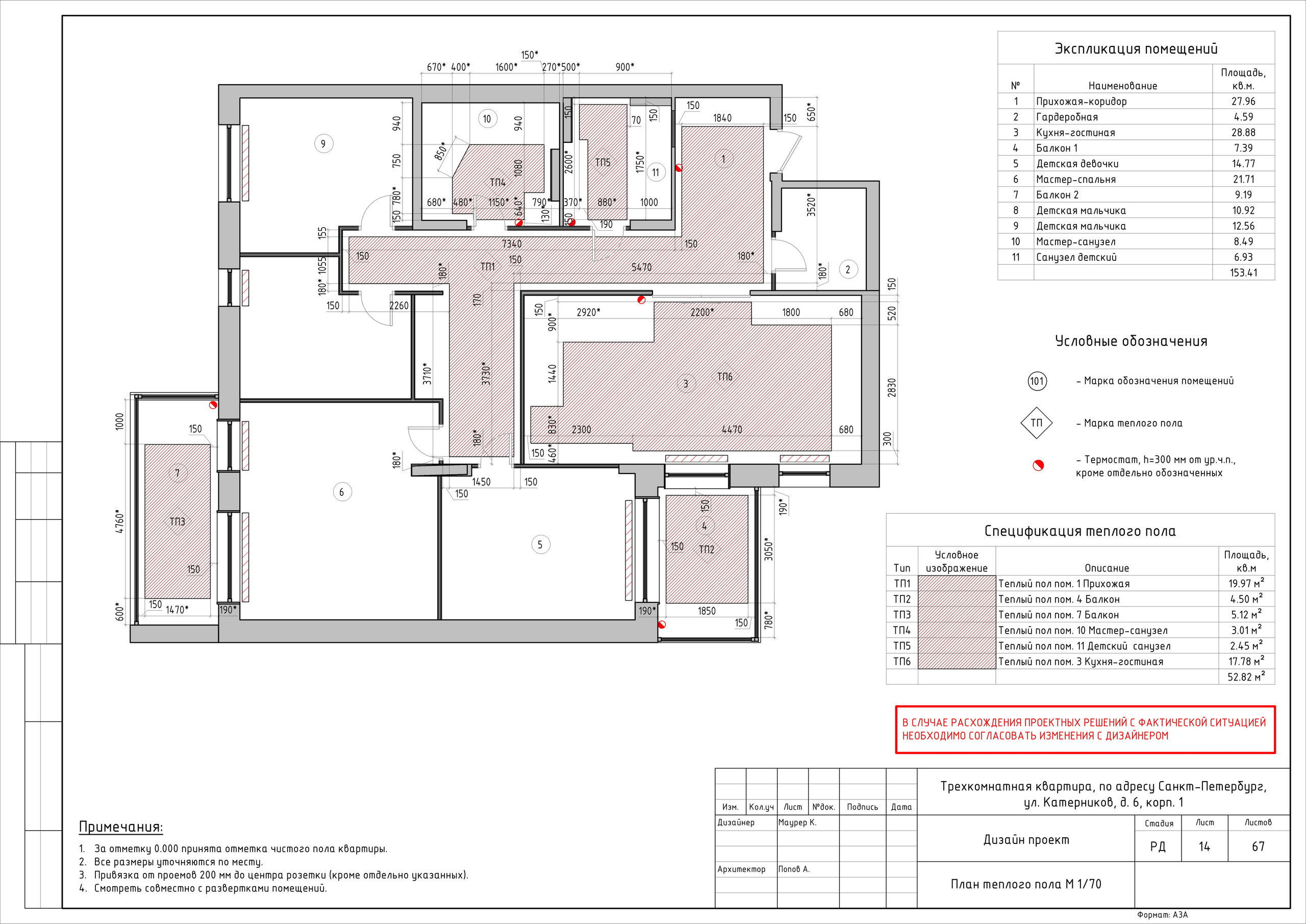 Трехкомнатная квартира дизайнер Маурер К. Студия обмеров и проектирования