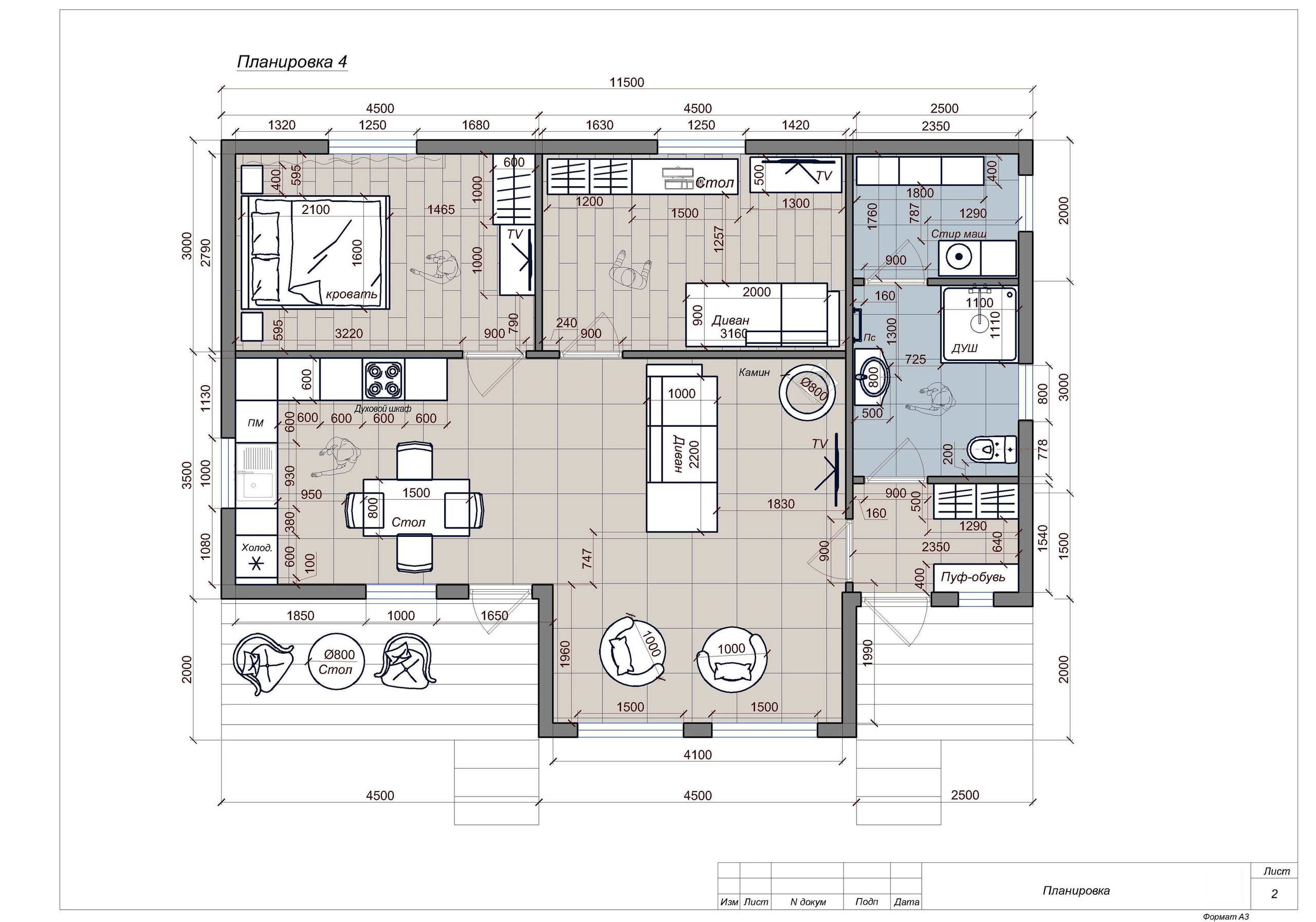 Планировочные решения коттеджа. Студия обмеров и проектирования