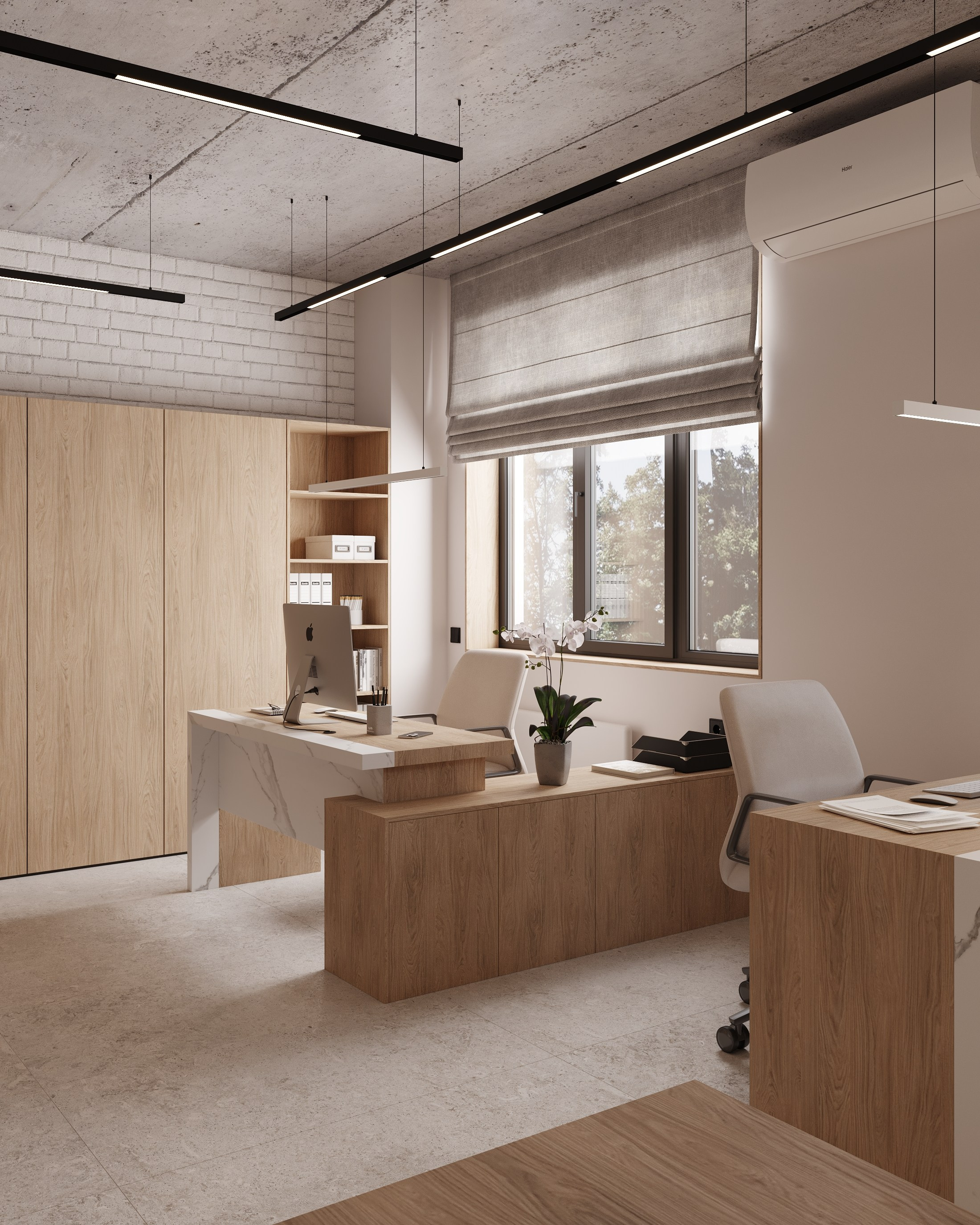 Офис компании «Мединвест». Дизайн интерьера, 3D-визуализация Владивосток