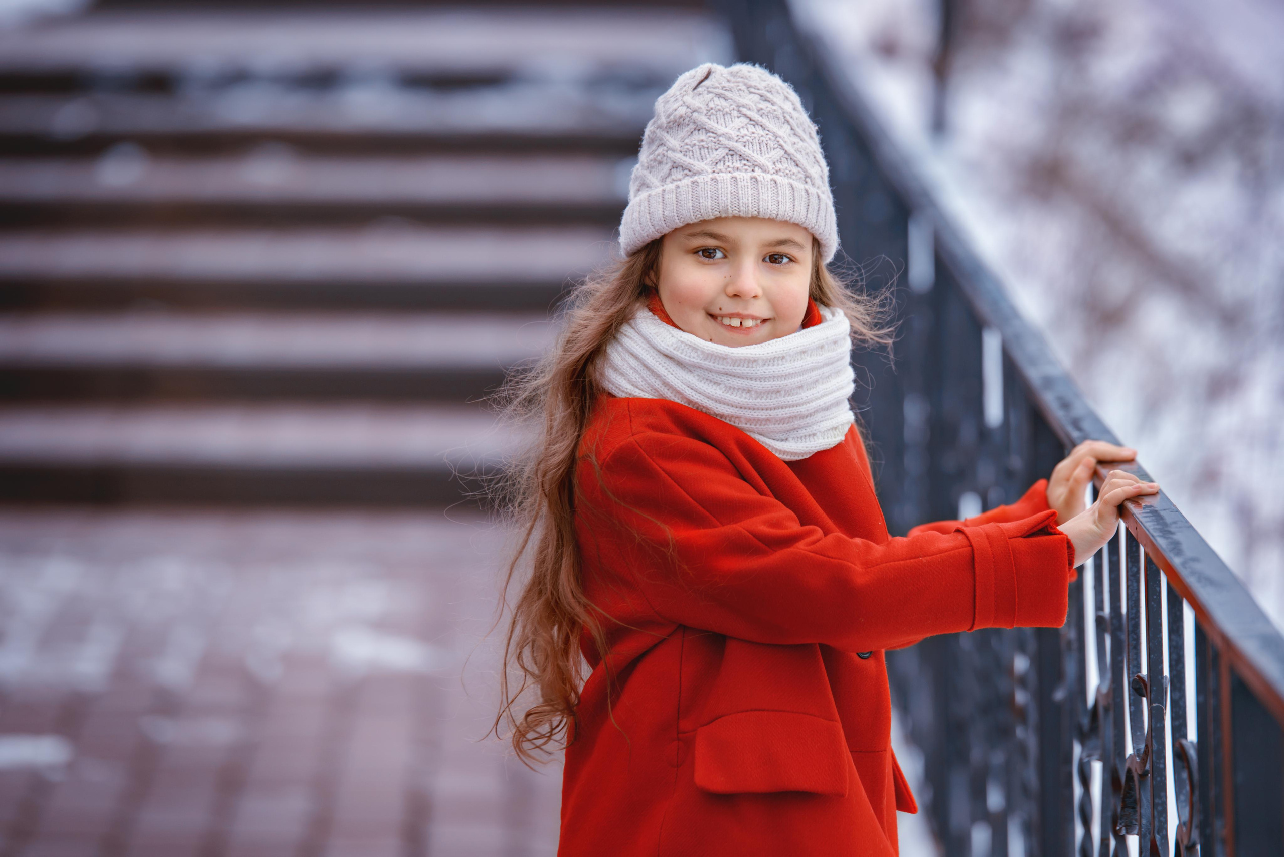 детский портрет зимой