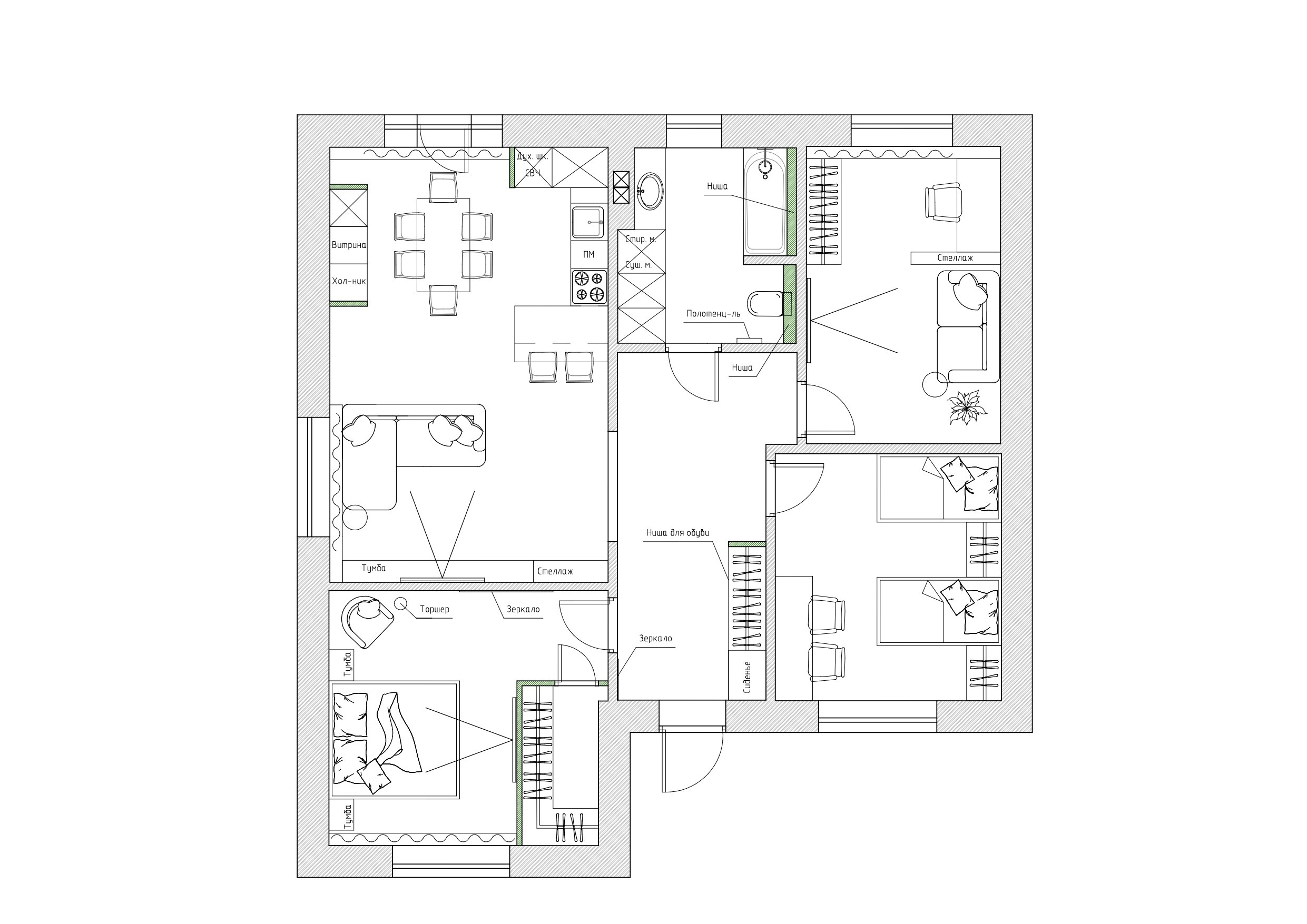 Дом Большие кабаны 100 м². Дизайнер интерьера квартир и частных домов в Казани