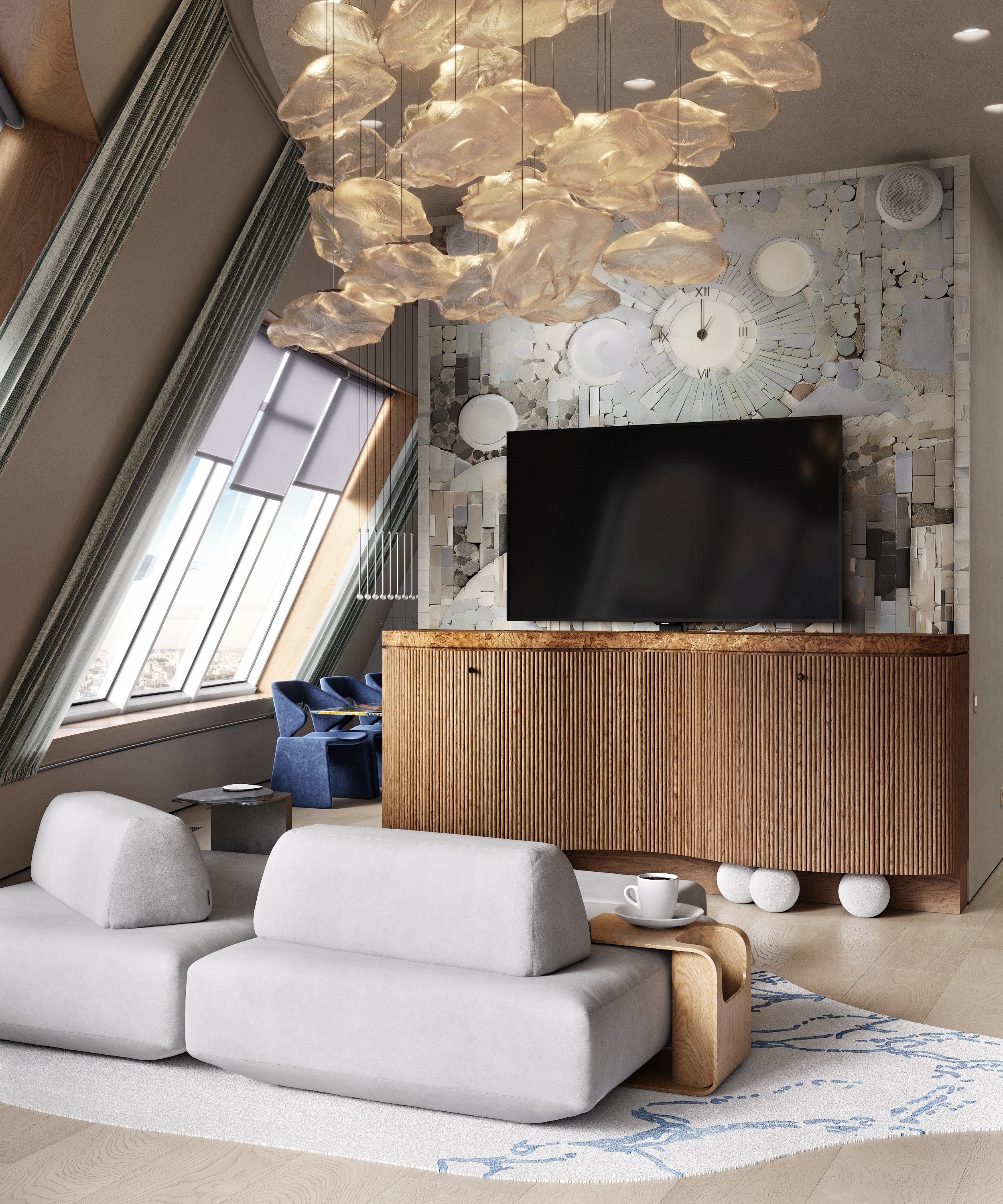 Kitchen and living | Design by Yuliya Shpeter. Interior visualisation | avocado.render