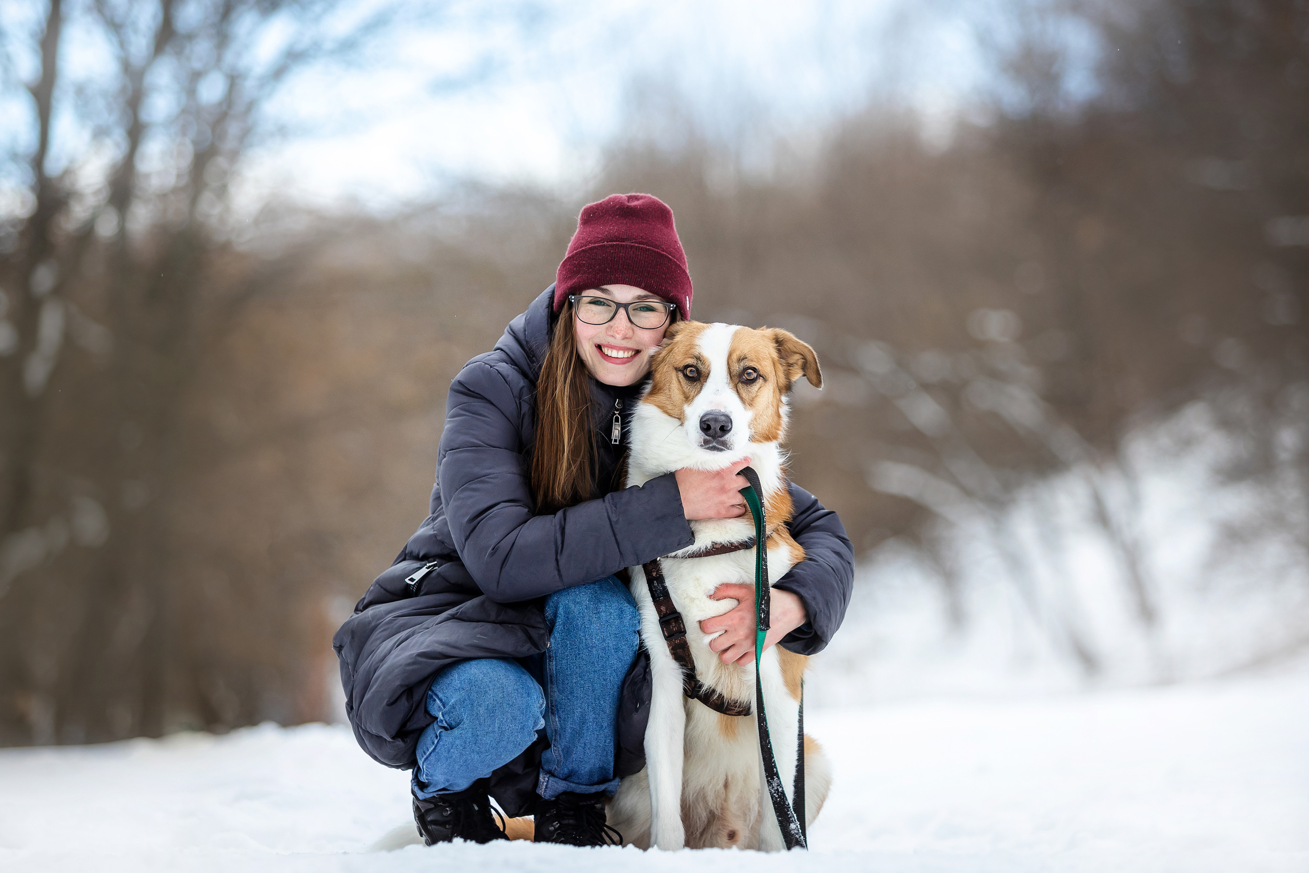 Фотосессия с собакой зимой