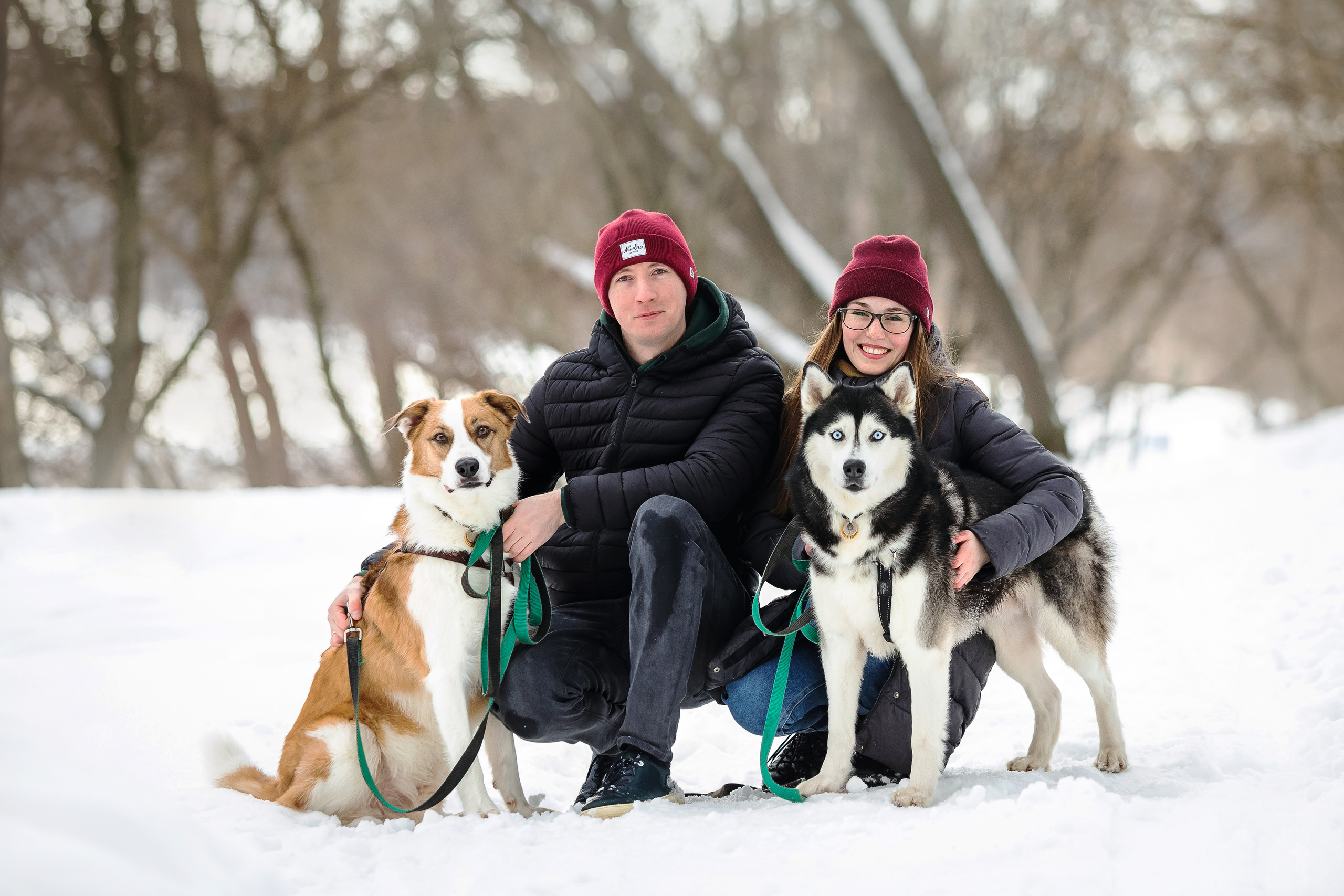 Зимняя фотосессия с собакой