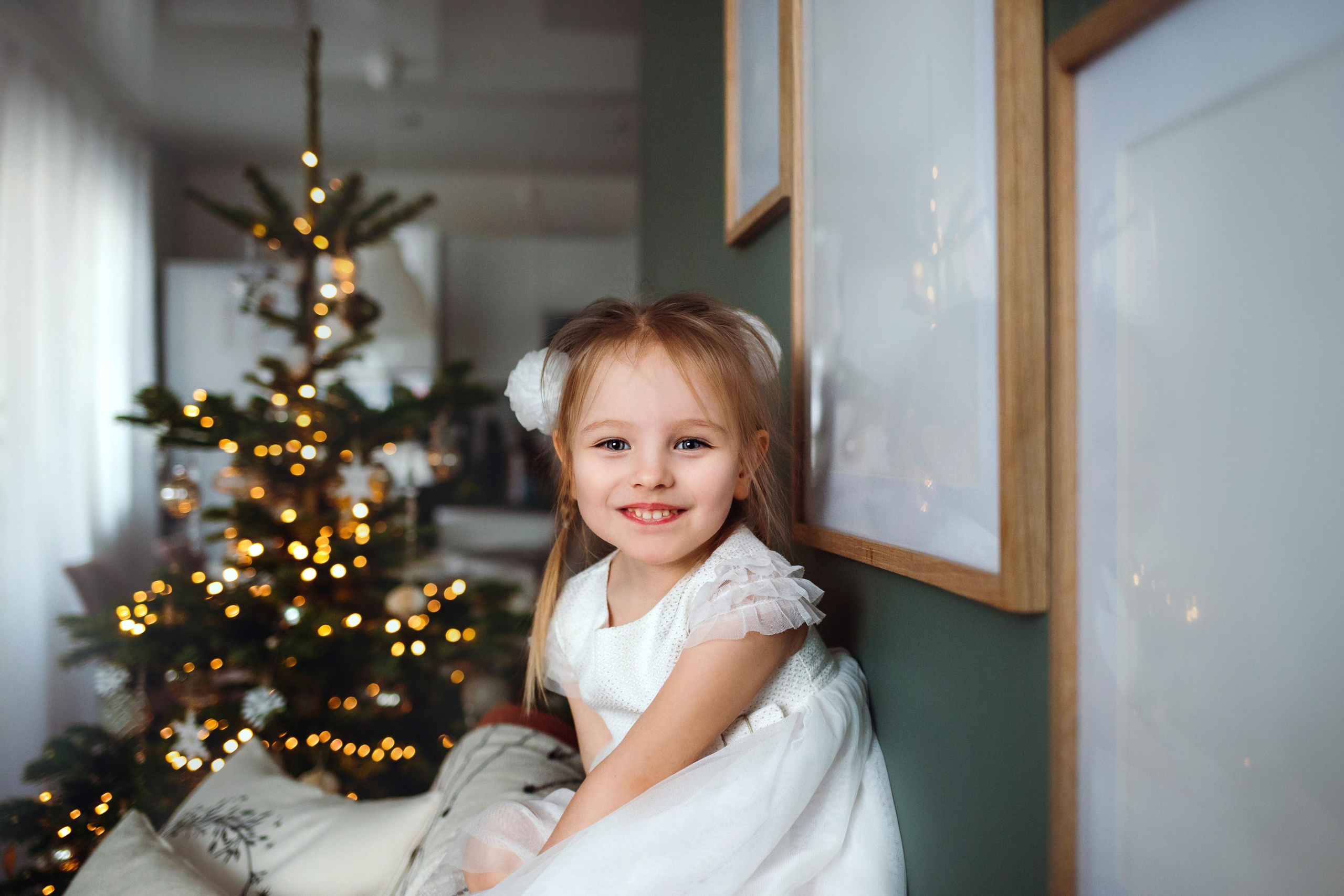 Новогодняя домашняя фотосессия с собакой