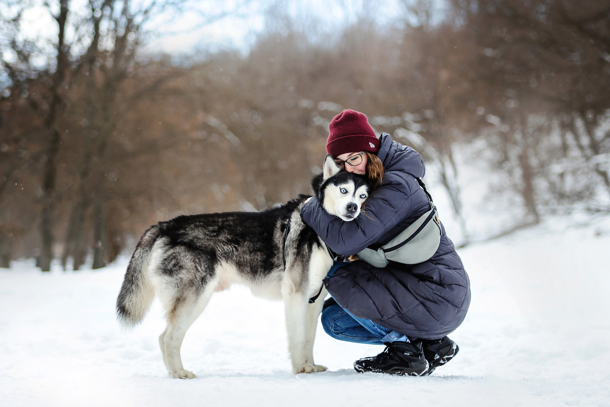 Фотосессия с собакой зимой