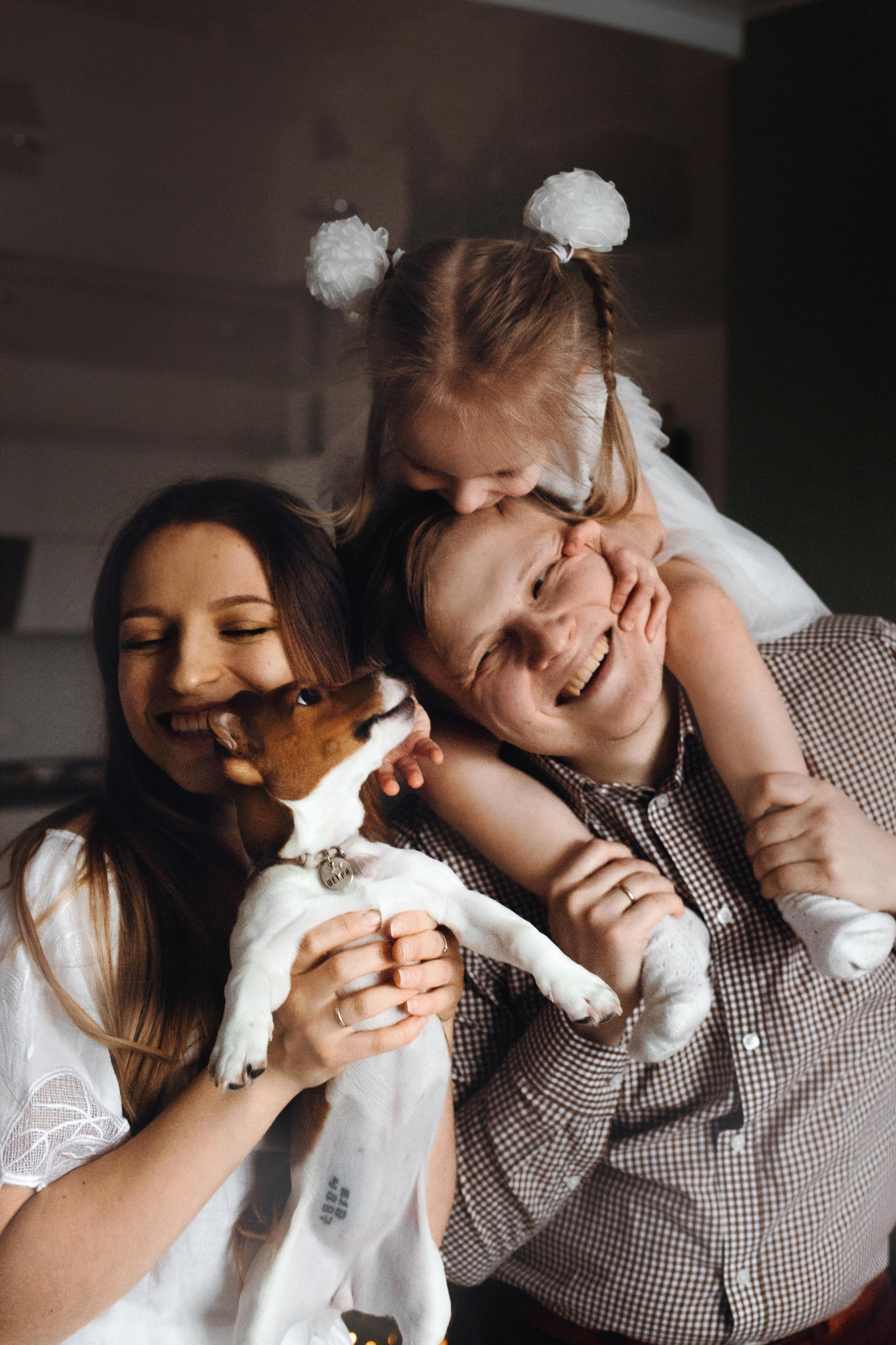 Новогодняя домашняя фотосессия с собакой