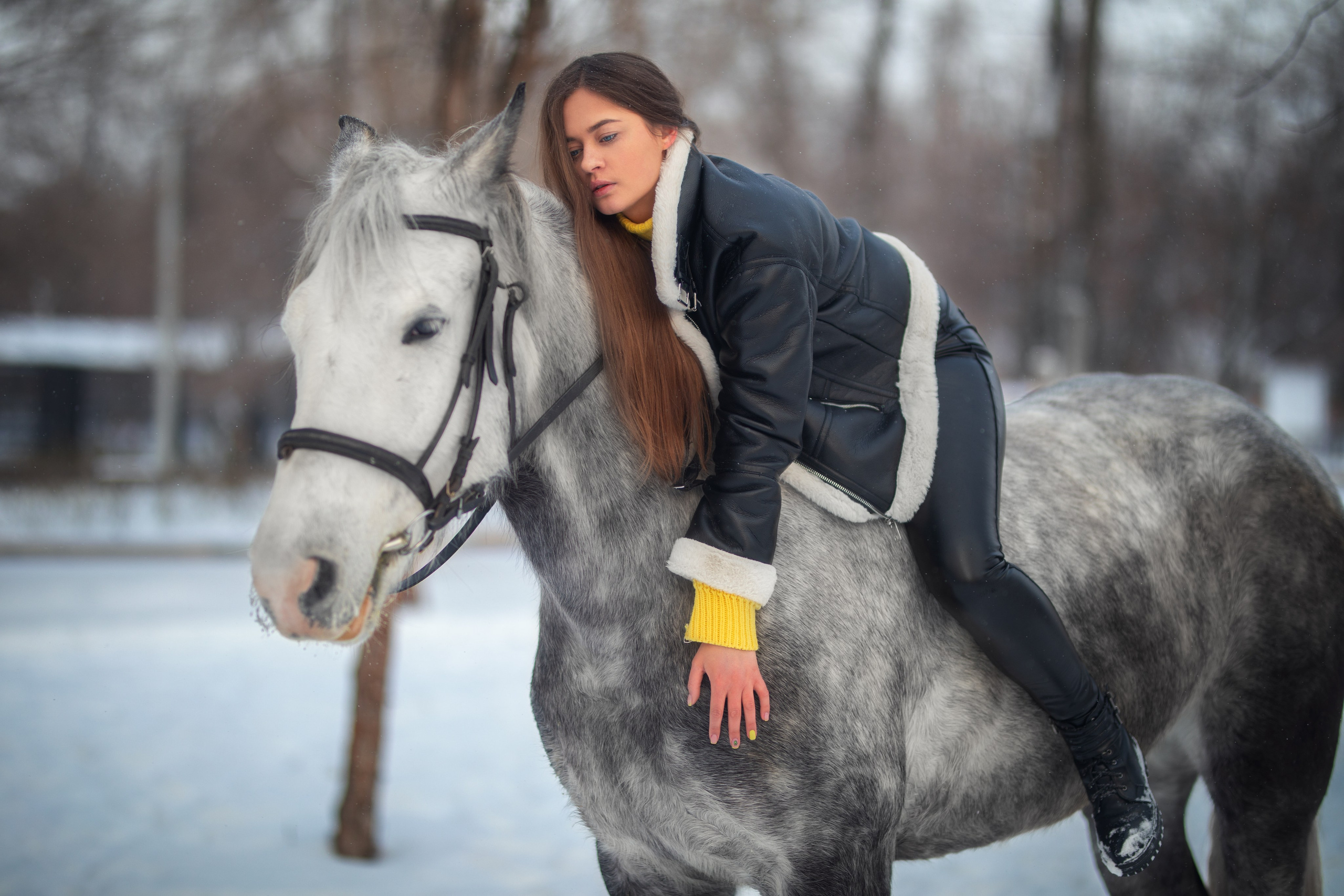 Зимняя съемка с Ольгой с лошадью в формате для «себя»