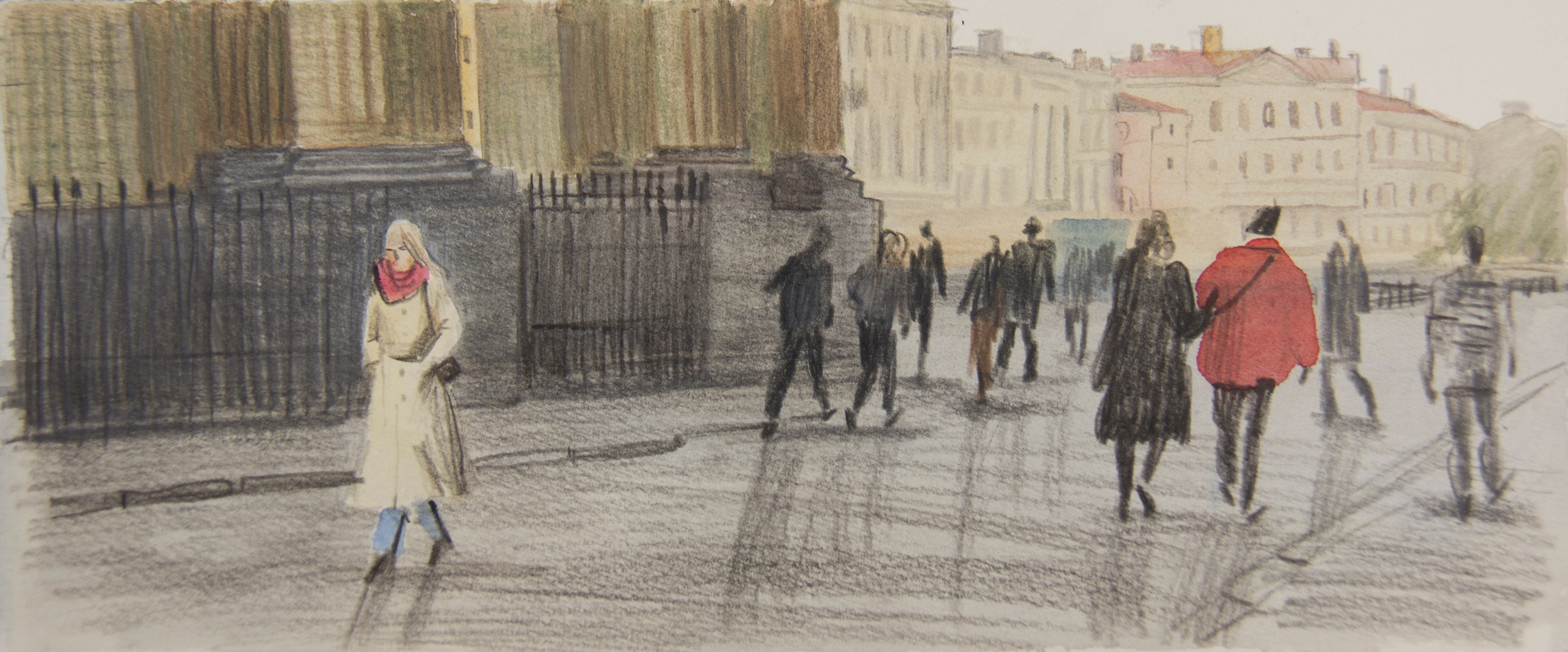 Город, графика. Ольга Васильева художник в Санкт-Петербурге