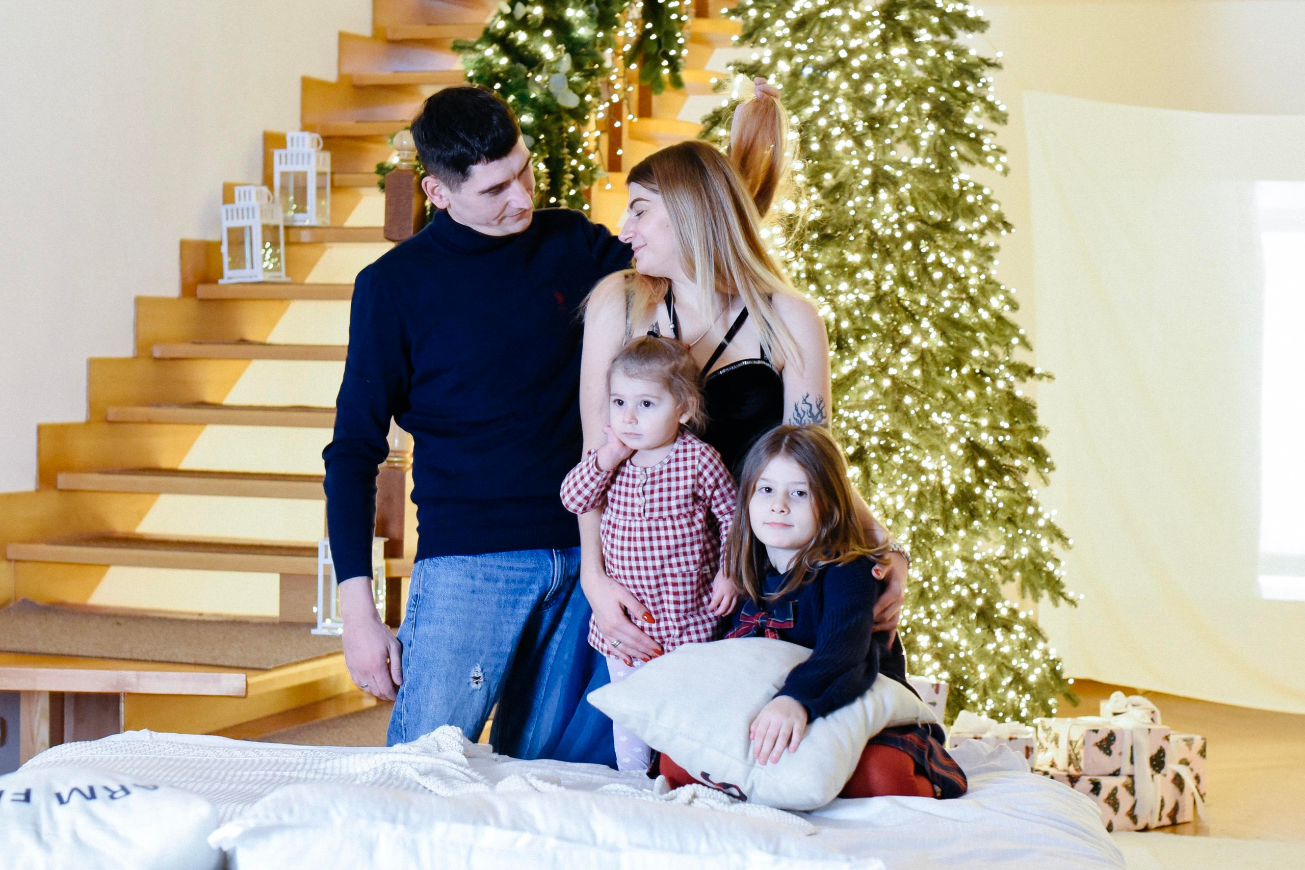 Александра, Илья и девочки Новогодняя. Фотограф Лола Волна, город Москва