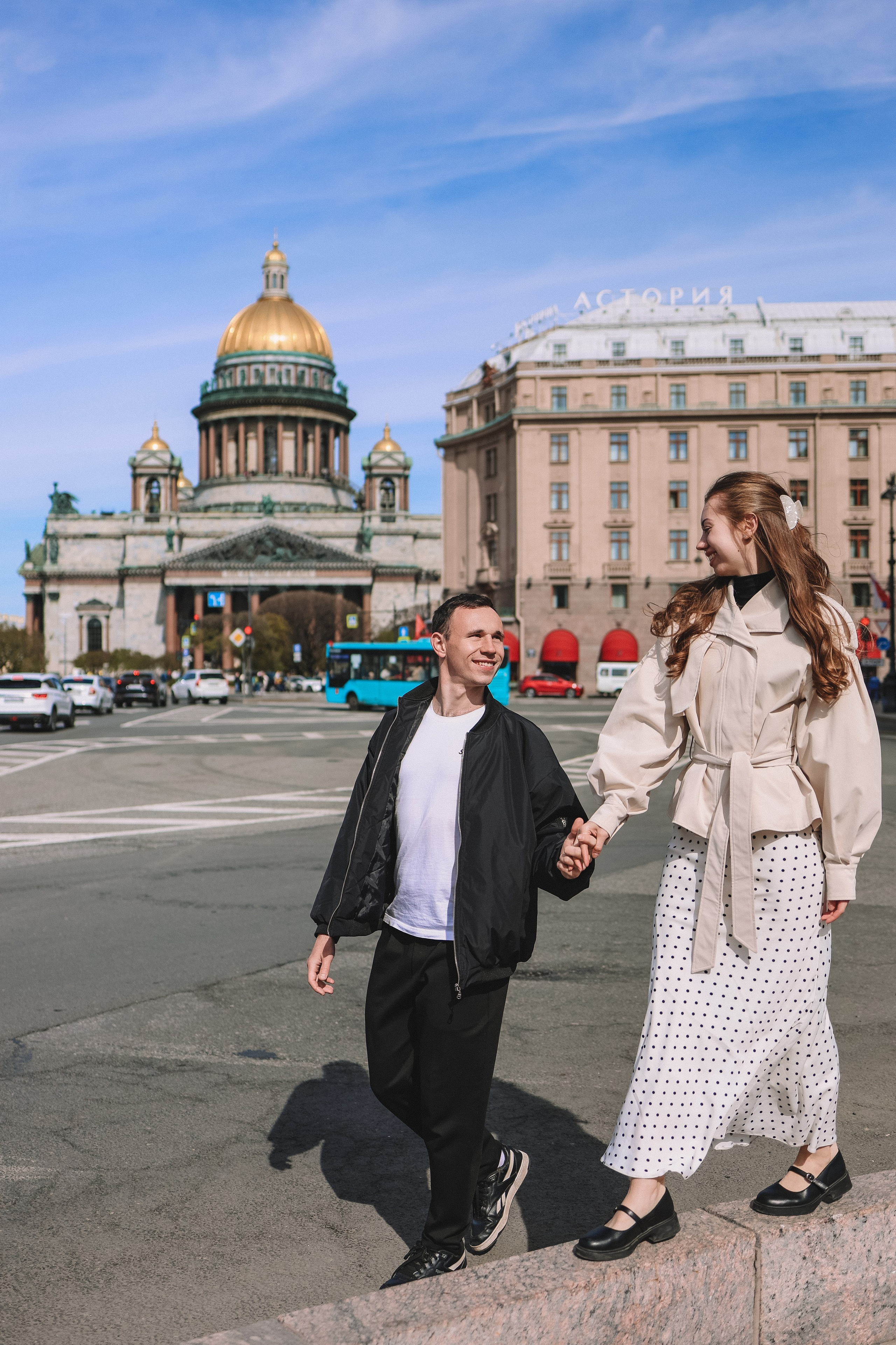Городская фотосессия для двоих на улицах Санкт-Петербурга