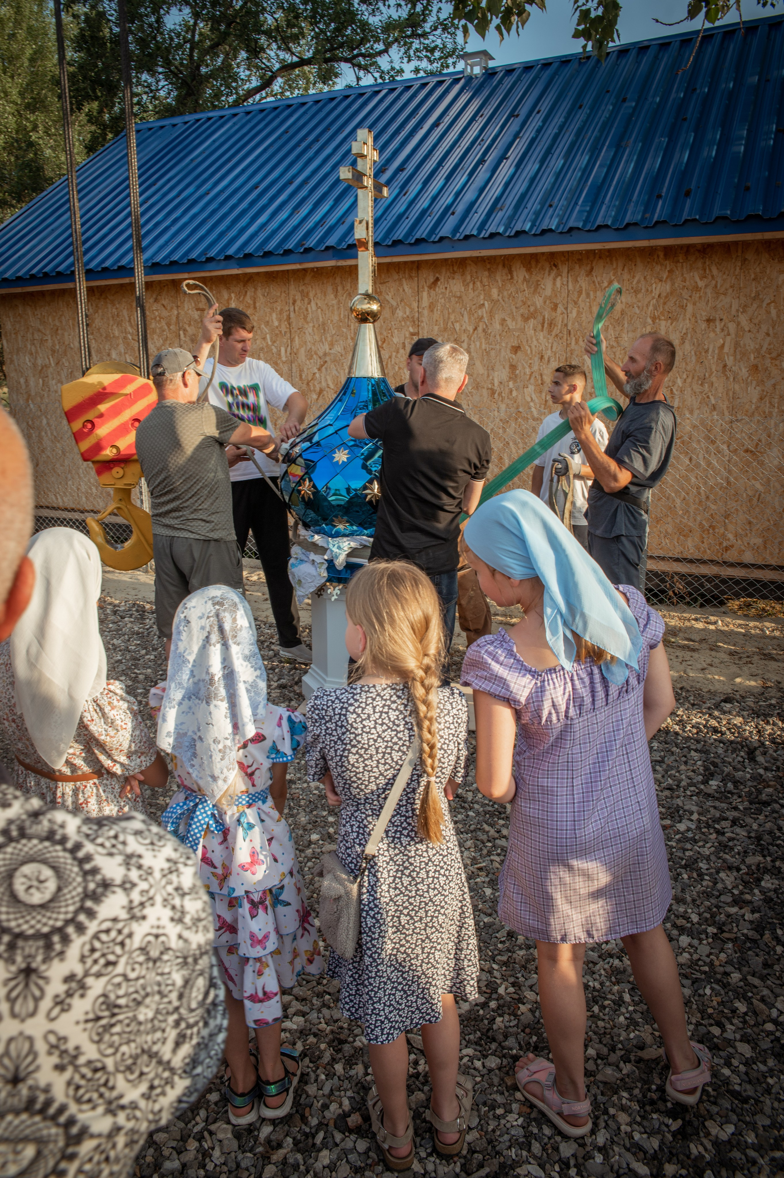Освещение купола в храме Казанской иконы Божьей Матери х. Закутский. Церковный, семейный и репортажный фотограф Волгоград, Волжский