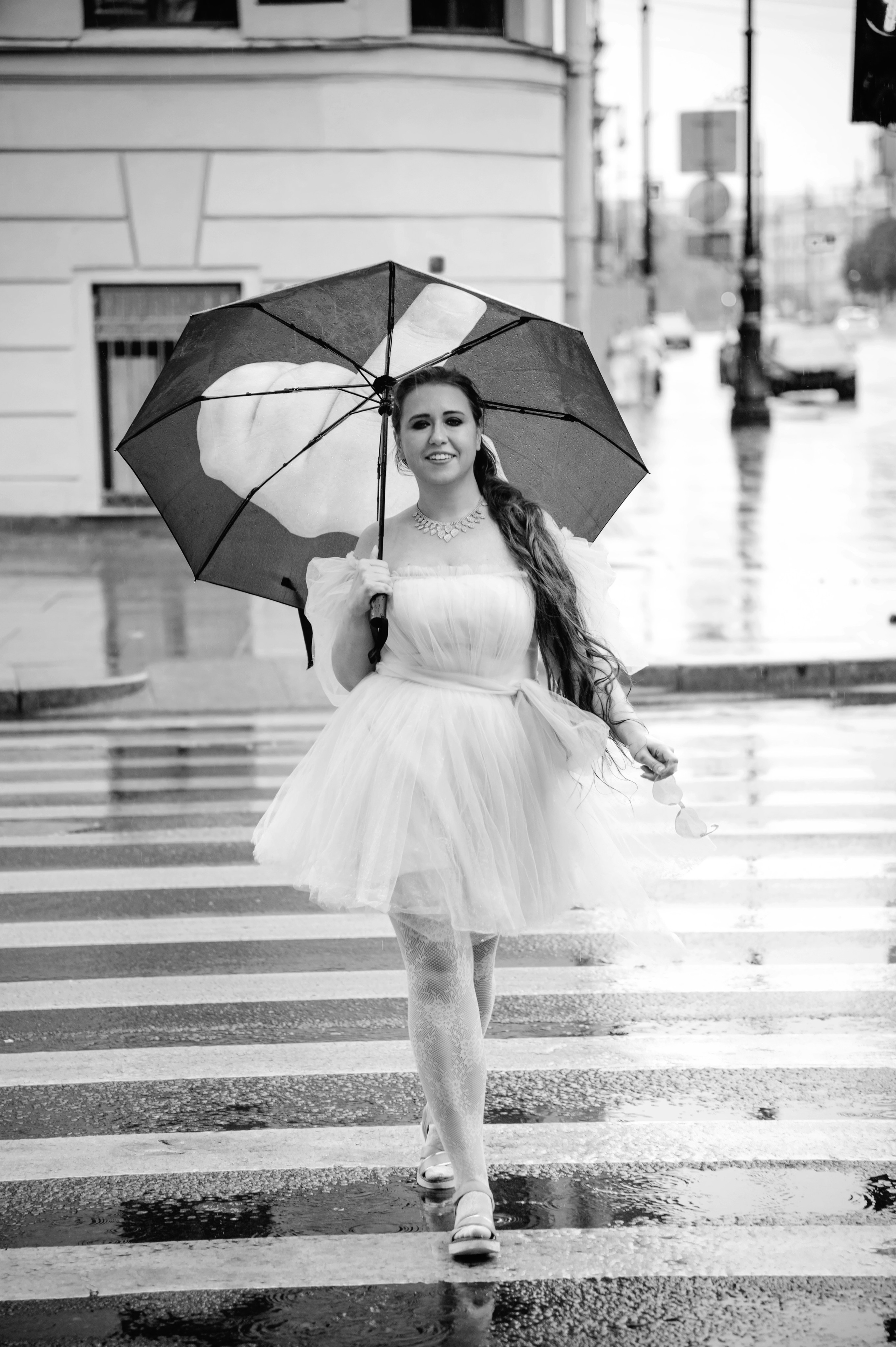 Фотосессия под дождем в городе