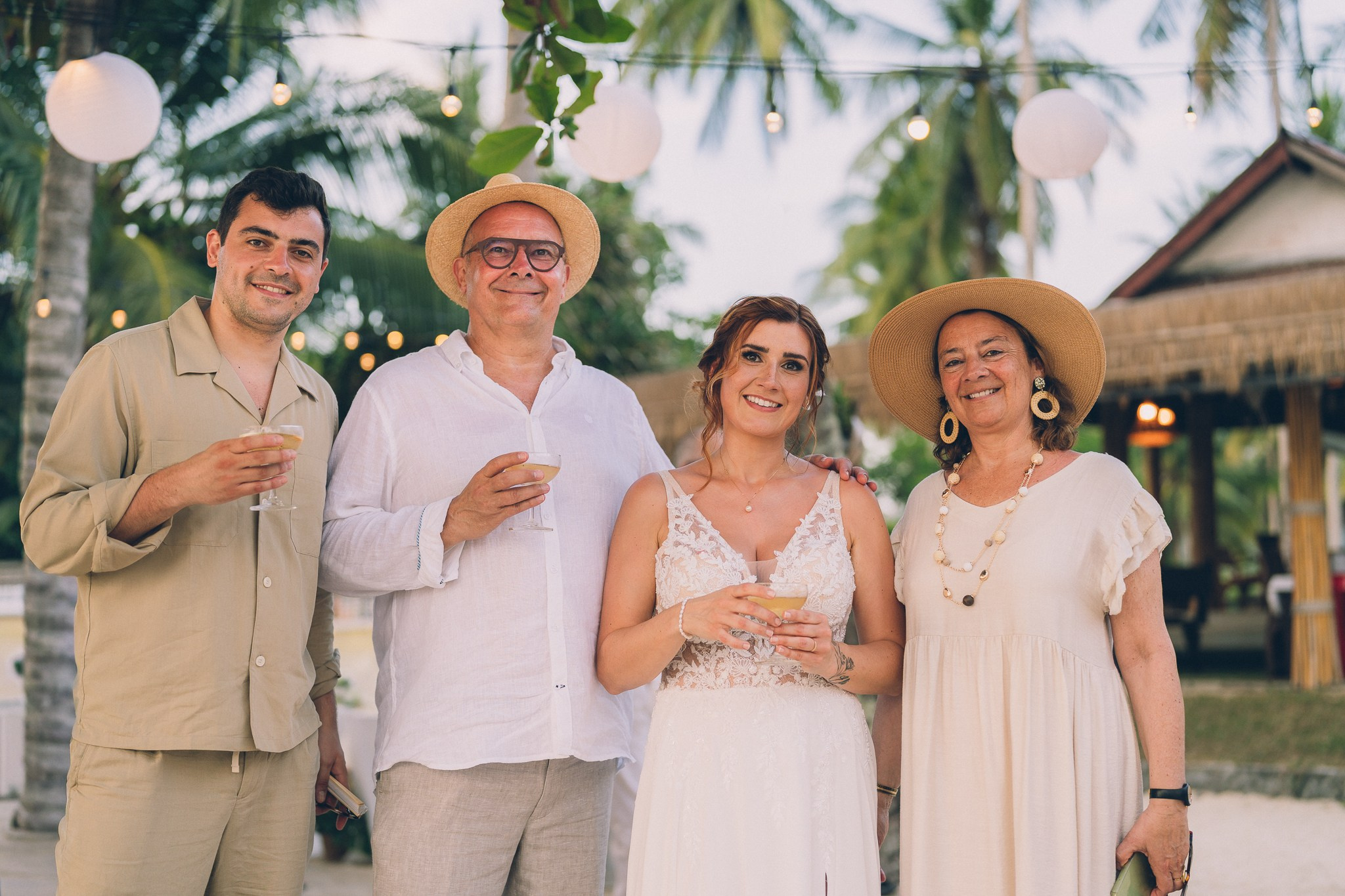 Sunset Beach Wedding with Guests in Koh Samui