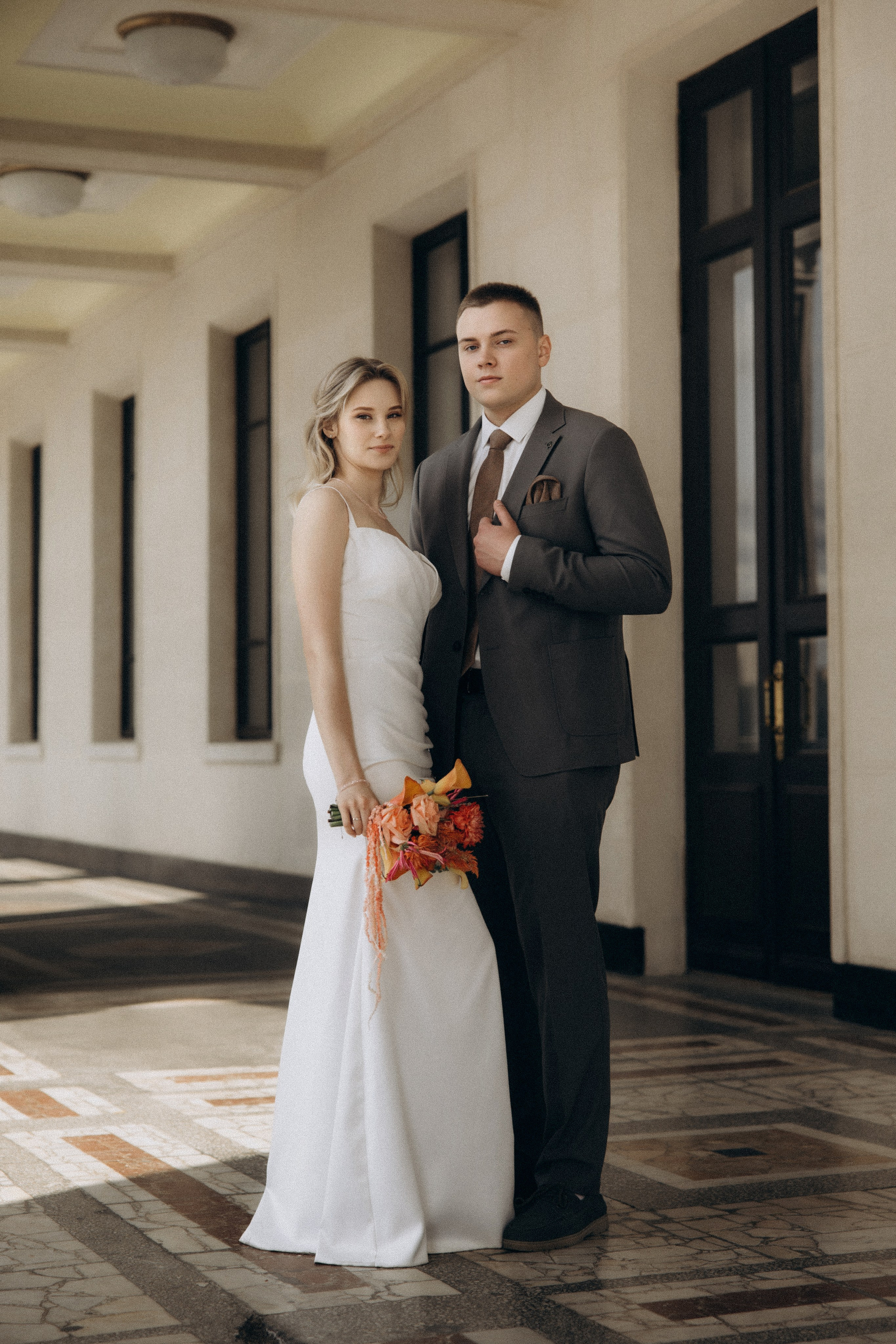 Свадебная фотосессия на Речном вокзале города Москвы