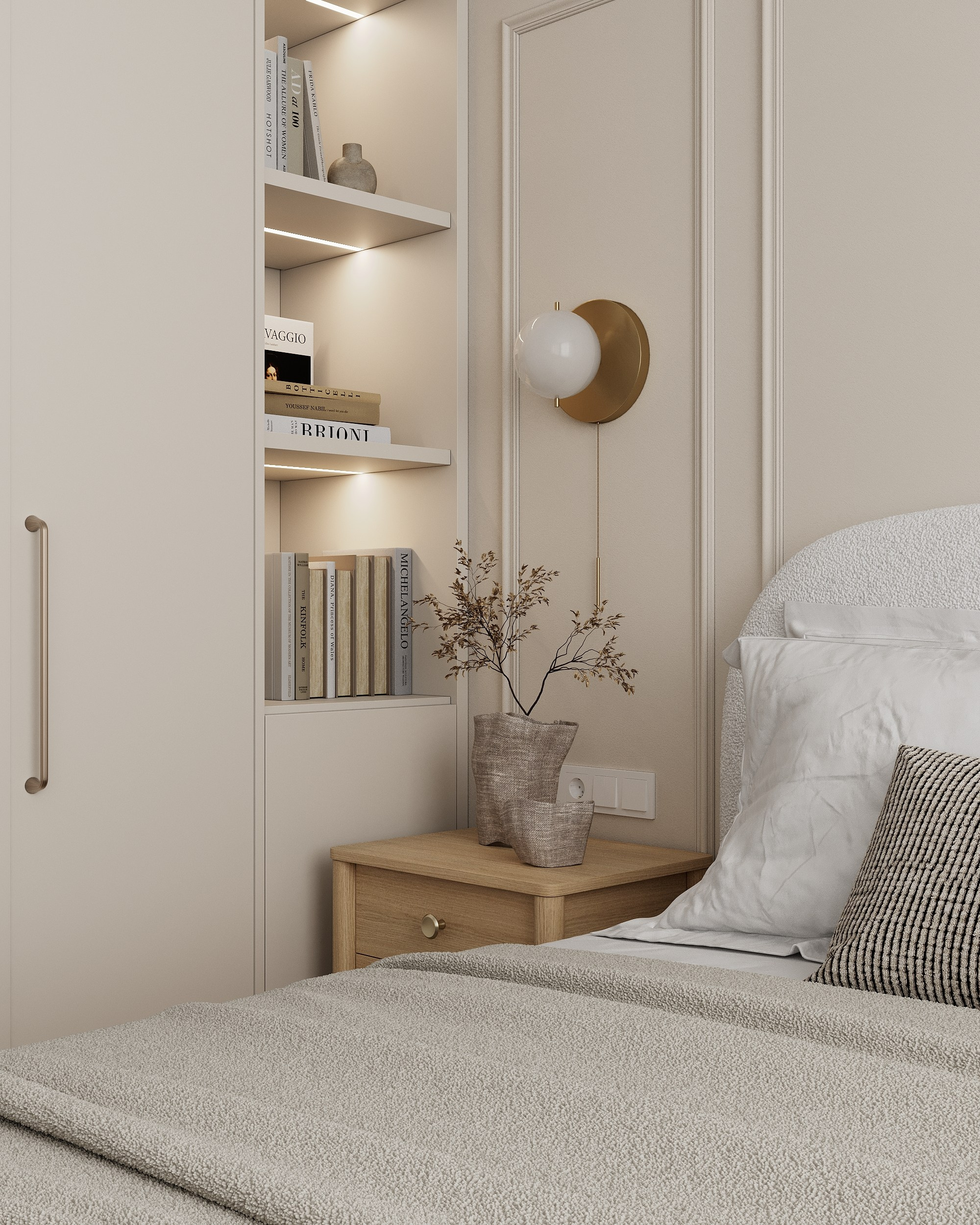 Квартира в бежевых тонах. Студия 3D визуализации