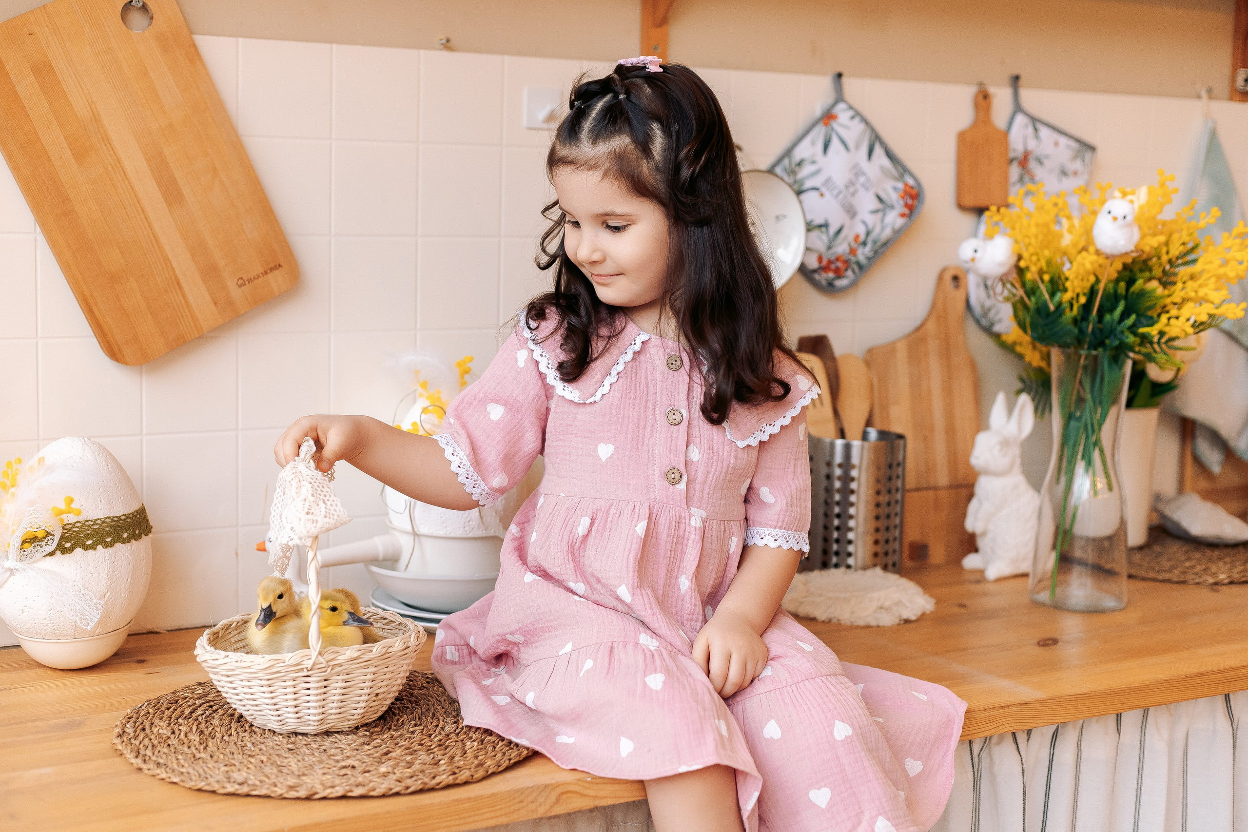 Пасхальная Фотосессия для Дарьи с утятами и кроликом. Фотограф в Санкт-Петербурге, Анна Скворцова