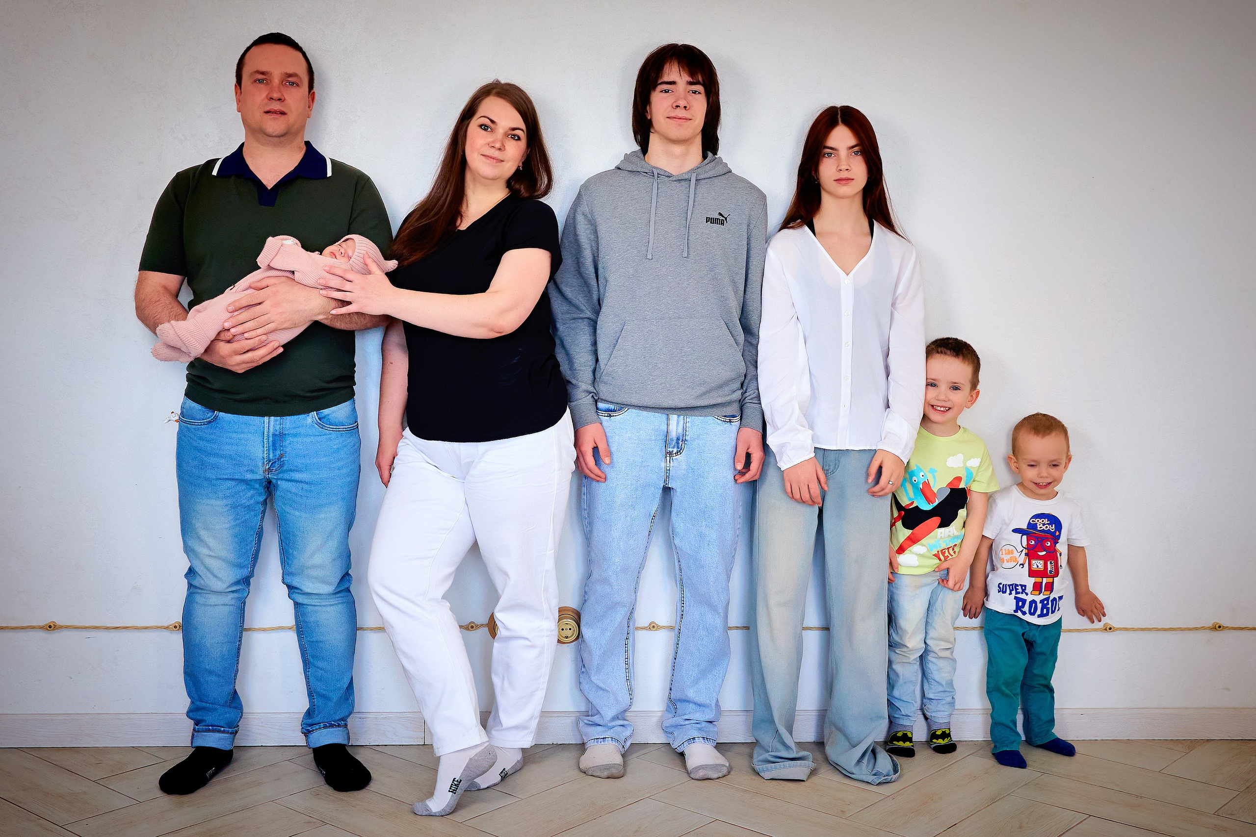 Семейная съемка. Павел, Ольга, Матвей, Маргарита, Мирон, Митрофан и Мирра. Фотограф Люся Воробьева