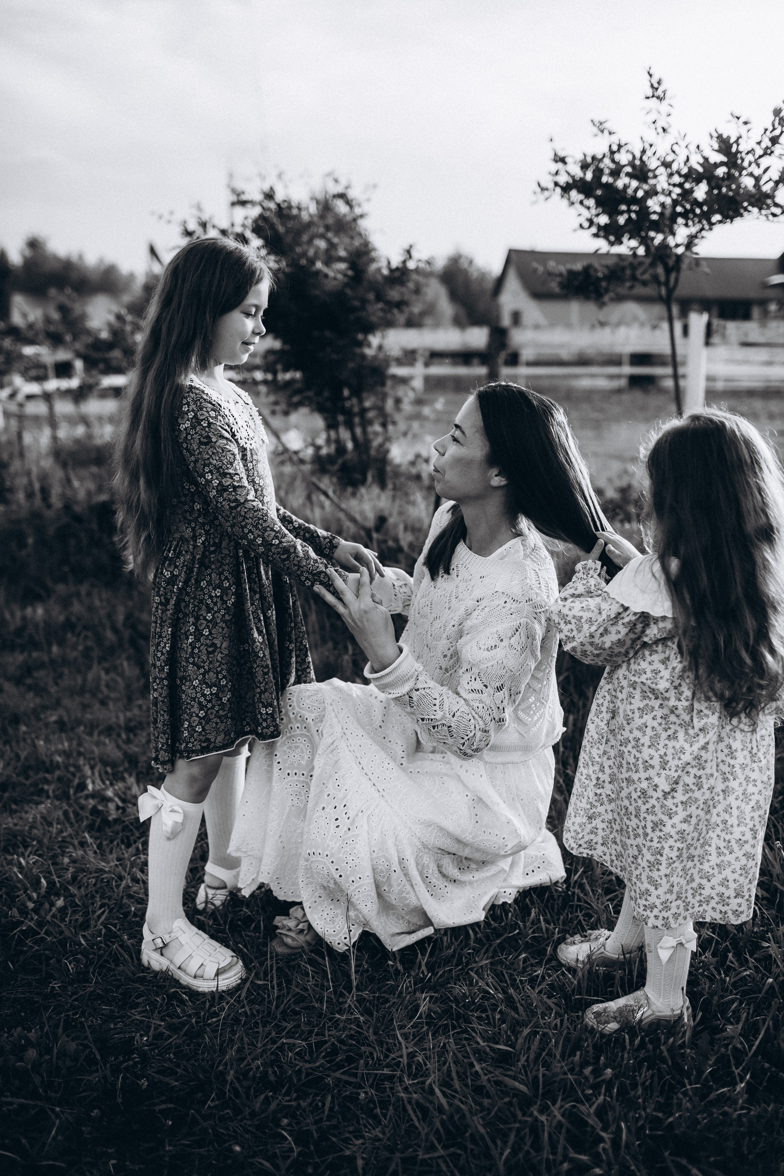 Катюша с дочками. Семейный фотограф в Москве и Московской области Лазутина Валентина