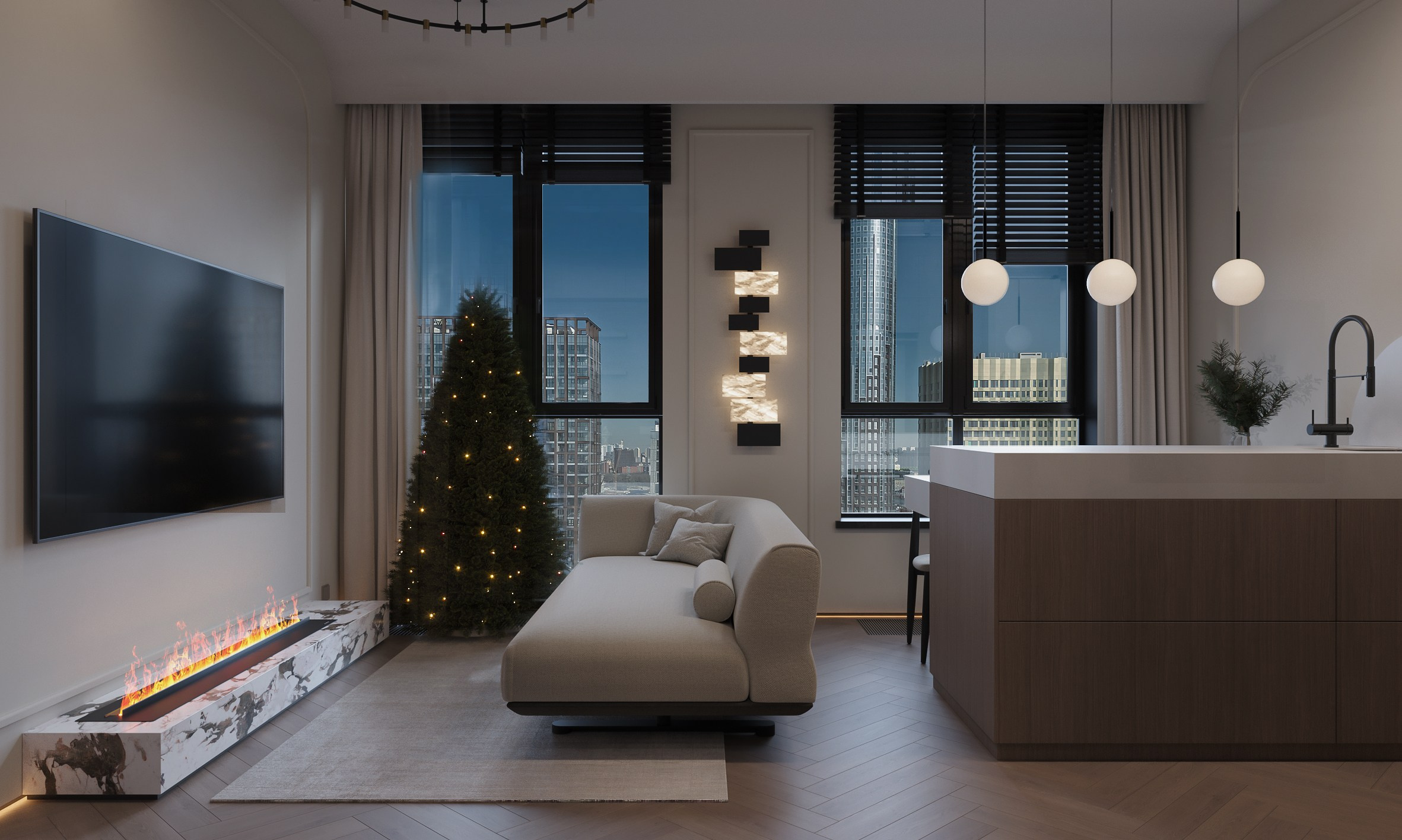 ЖК Sydney city Дизайн Мария Попова. 3D визуализатор интерьеров Ксения Жарко