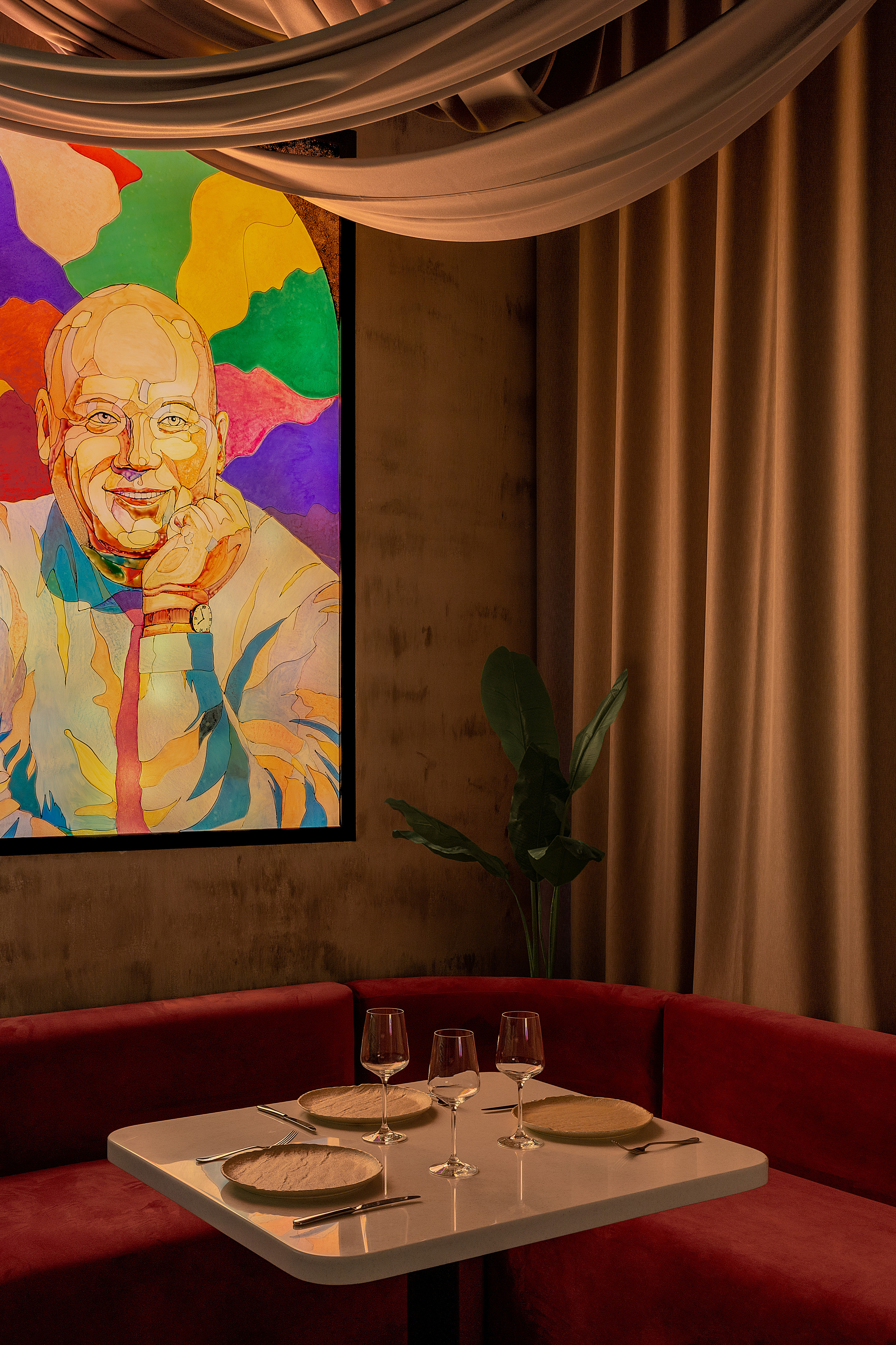 Karine Design Studio — Nikulin Bar Astana. Roman Yakunin — interior photographer in Almaty, Kazakhstan