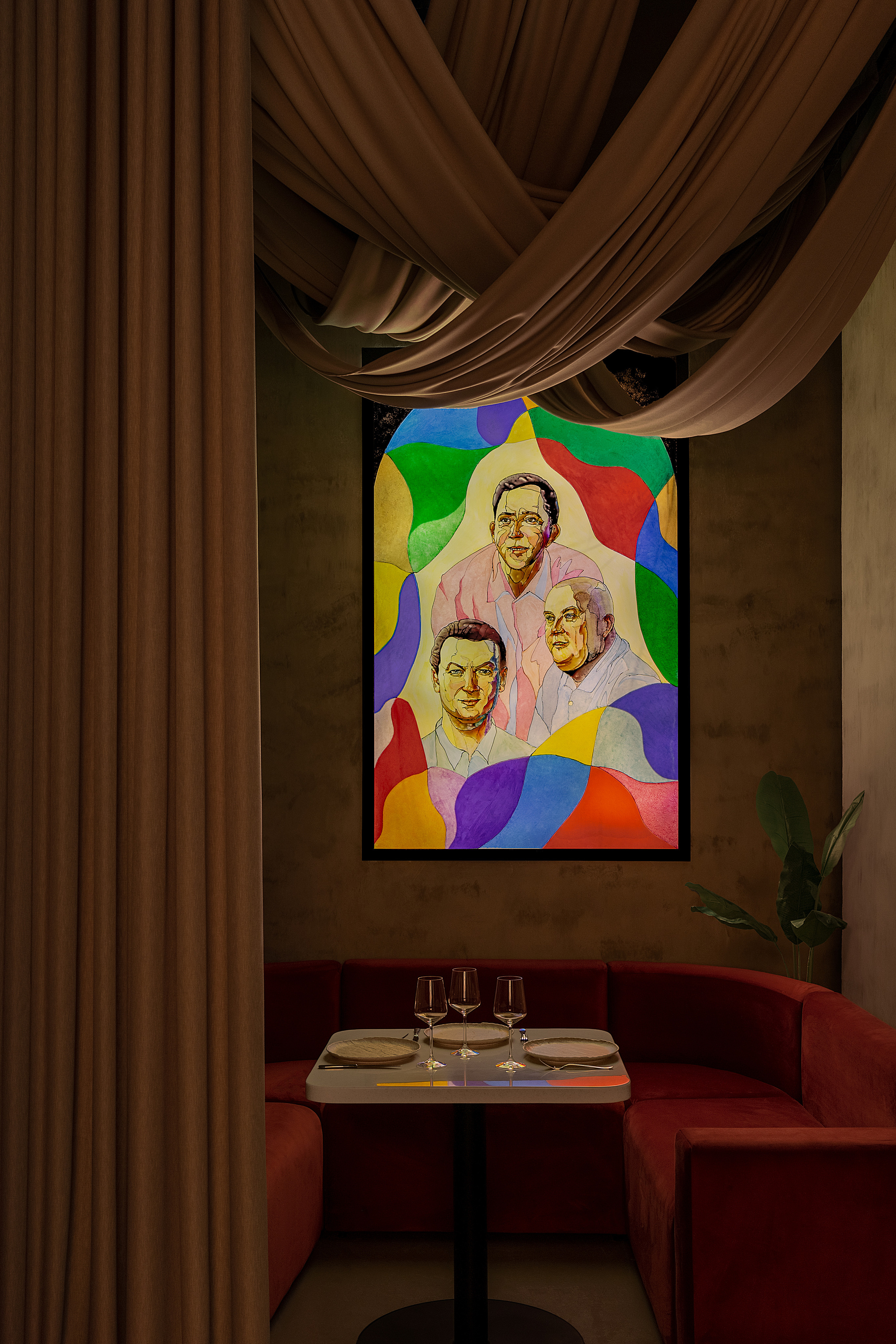 Karine Design Studio — Nikulin Bar Astana. Roman Yakunin — interior photographer in Almaty, Kazakhstan