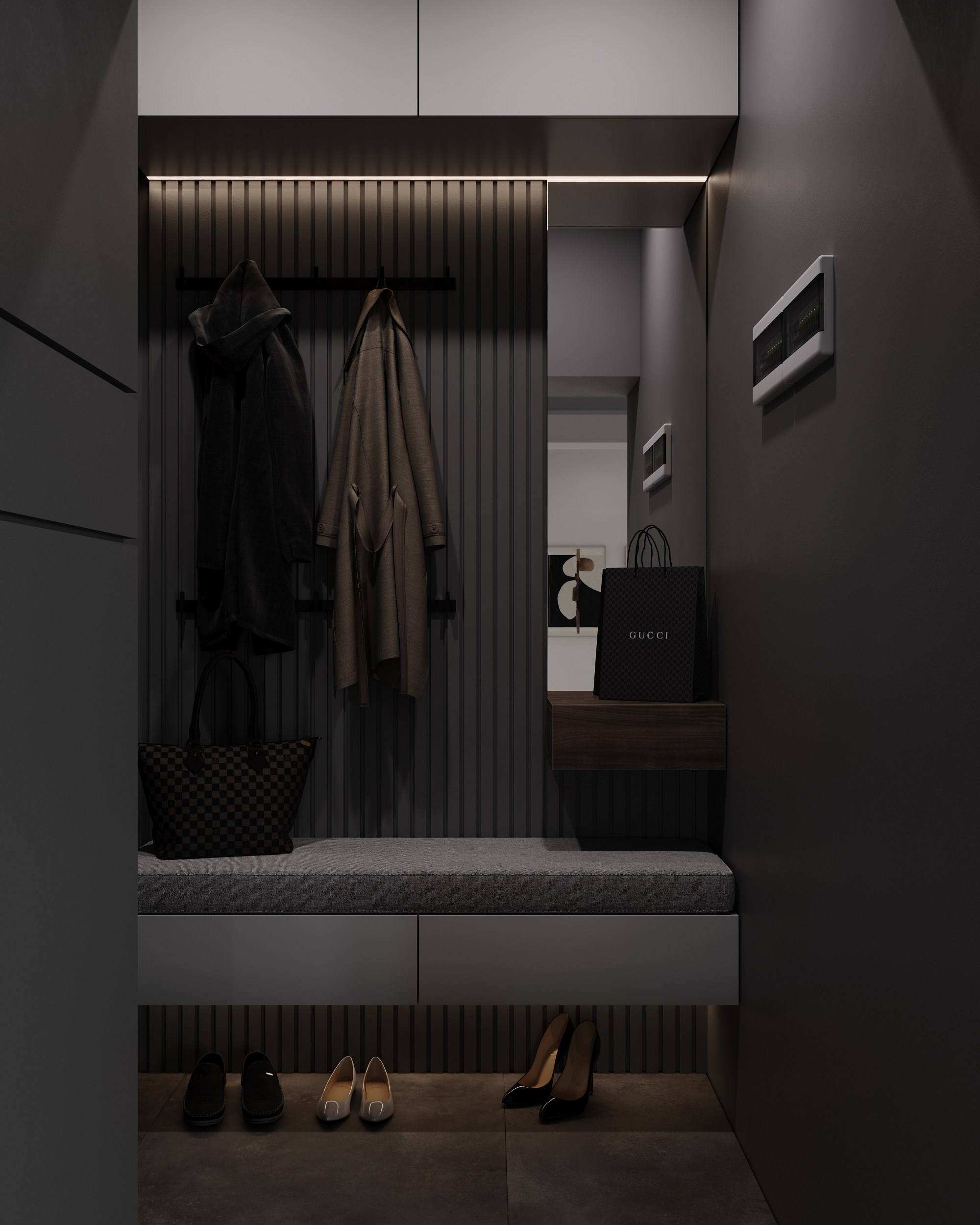 Квартира / 2023. 3D-сцены интерьеров в 3ds Мах: сборка по ТЗ для визуализаторов