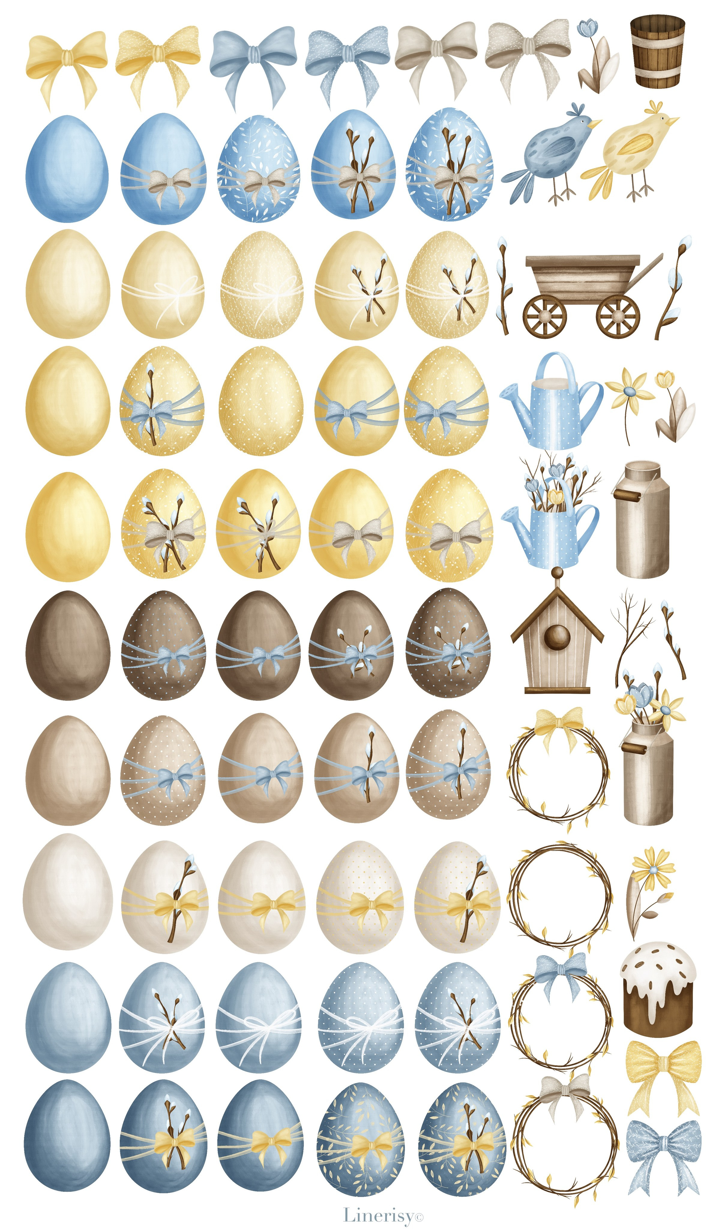 Коллекция «Светлая Пасха» — графические иллюстрации, композиции, постеры, открытки, фреймы и бесшовные паттерны,. Художник-иллюстратор Евгения Бекренёва