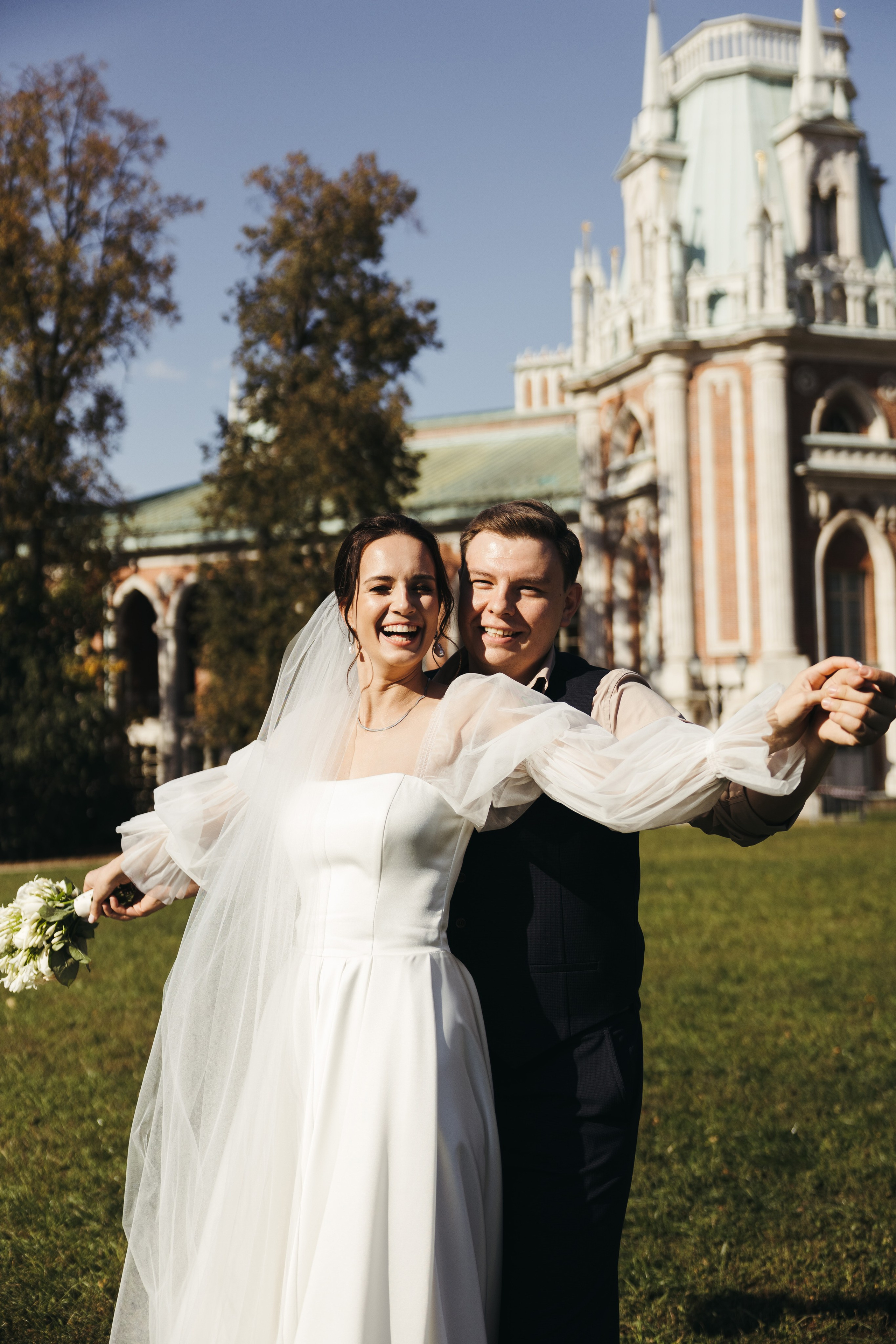 Свадебная фотосессия в парке Царицыно, Банкет в ресторане Пантеон. Свадебный фотограф Москва Анастасия Храмова