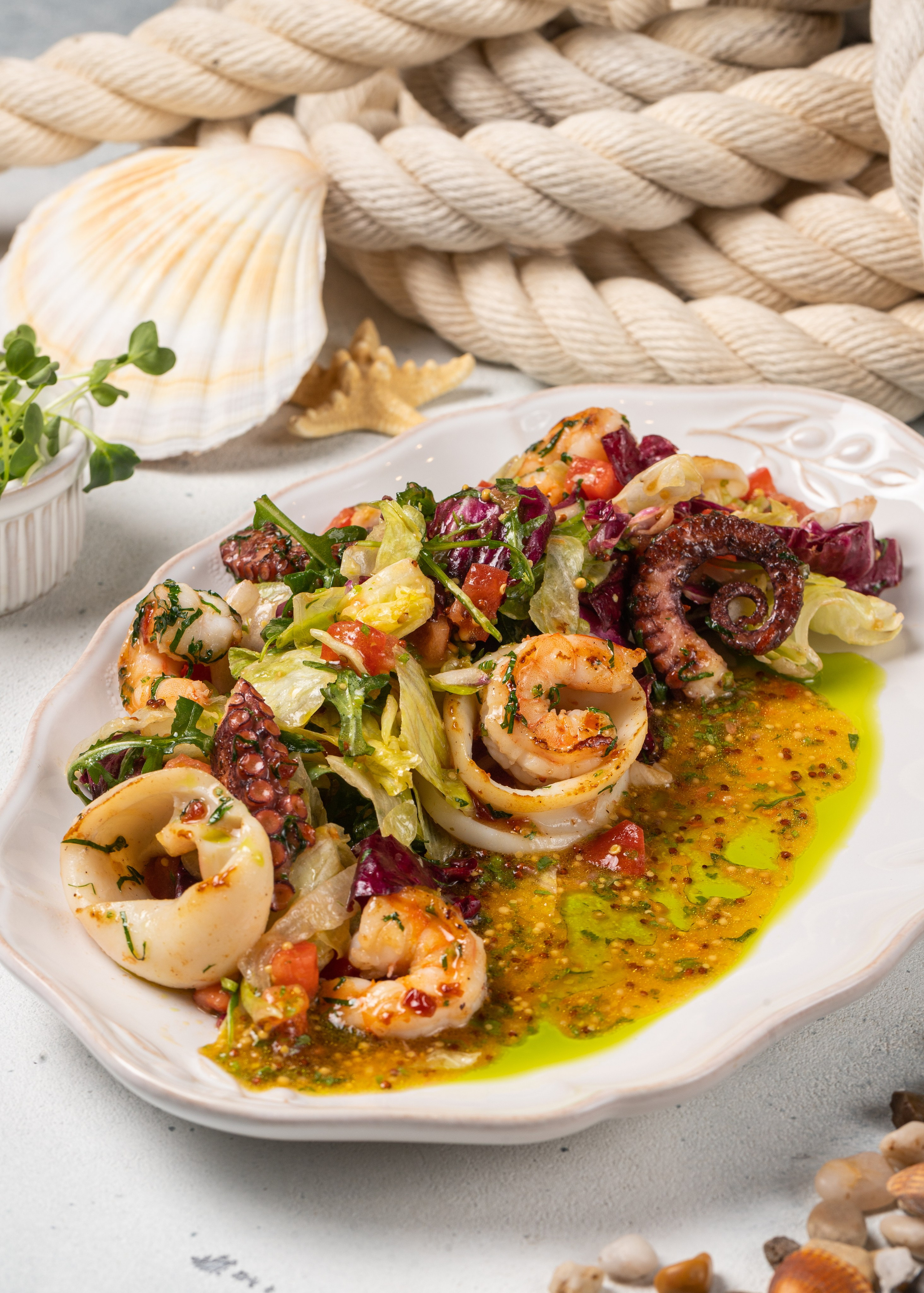 Вкусная фотография морепродуктов для меню ресторана.