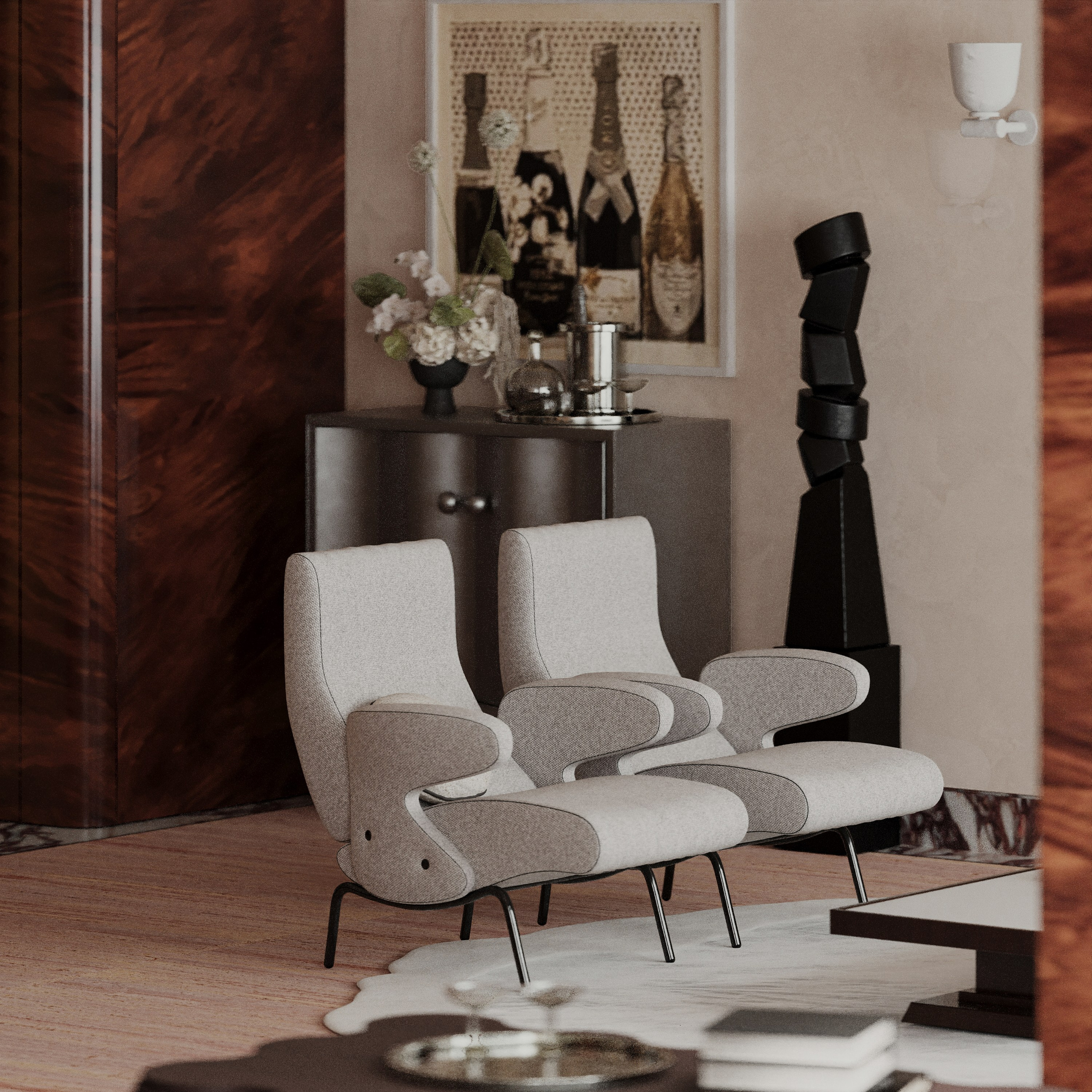 Апартаменты в эклектичном стиле с яркими акцентами 164 m². SHAIMERDINOVA INTERIORS