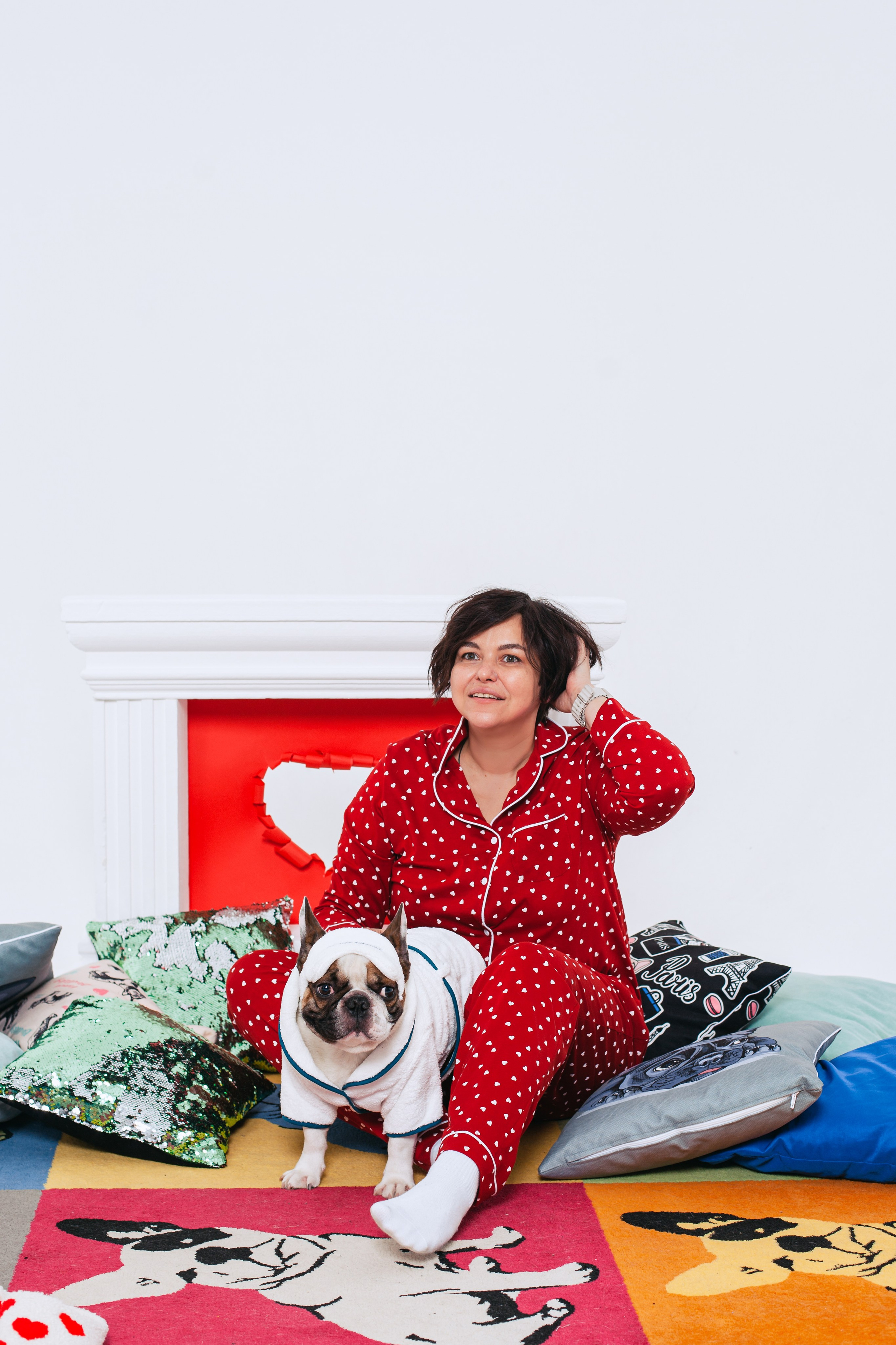 Пижамная вечеринка французских бульдогов и их хозяев. Фотограф-анималист Татьяна Степанова