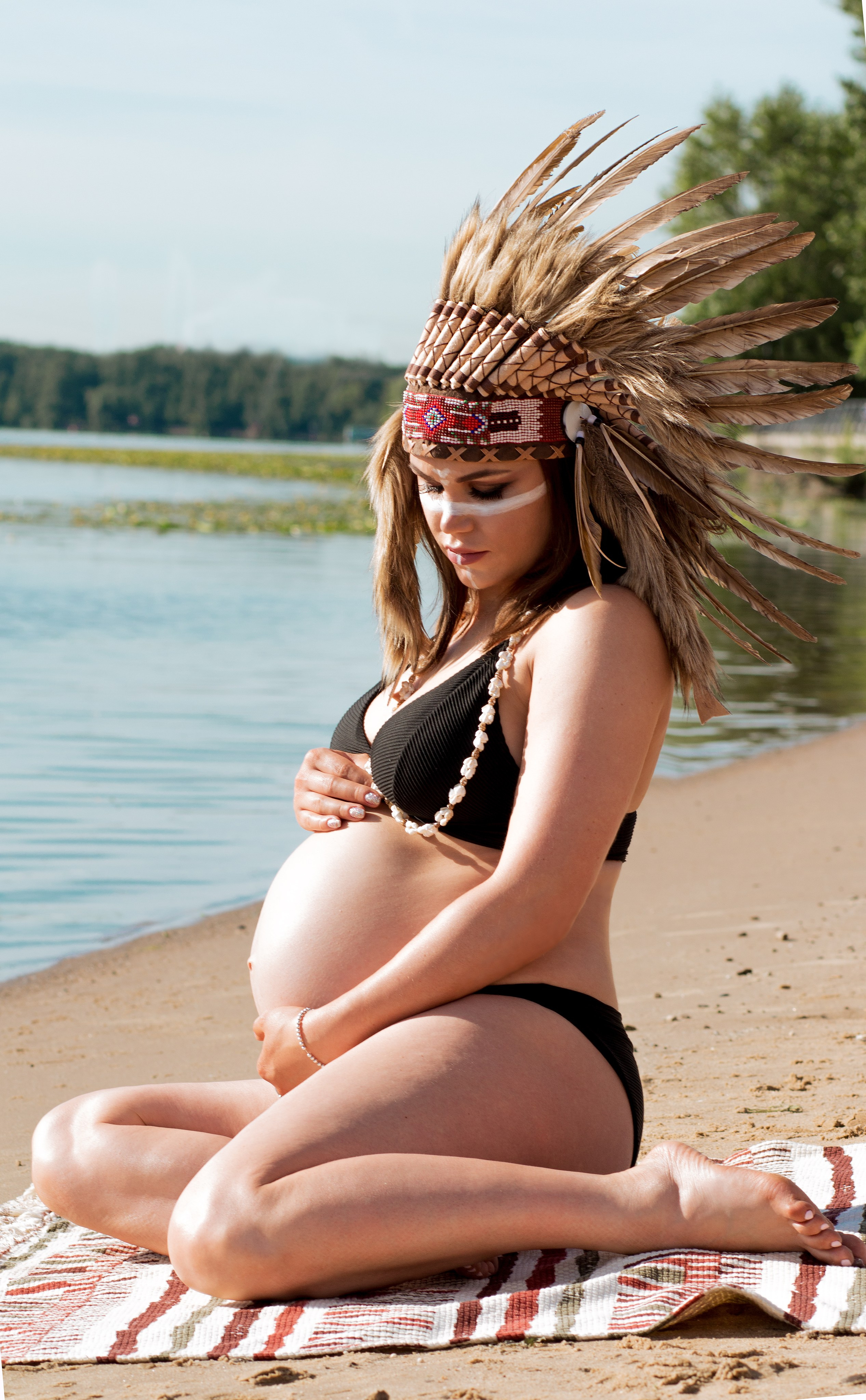 Фотосессия беременности на природе. Профессиональный фотограф в Москве