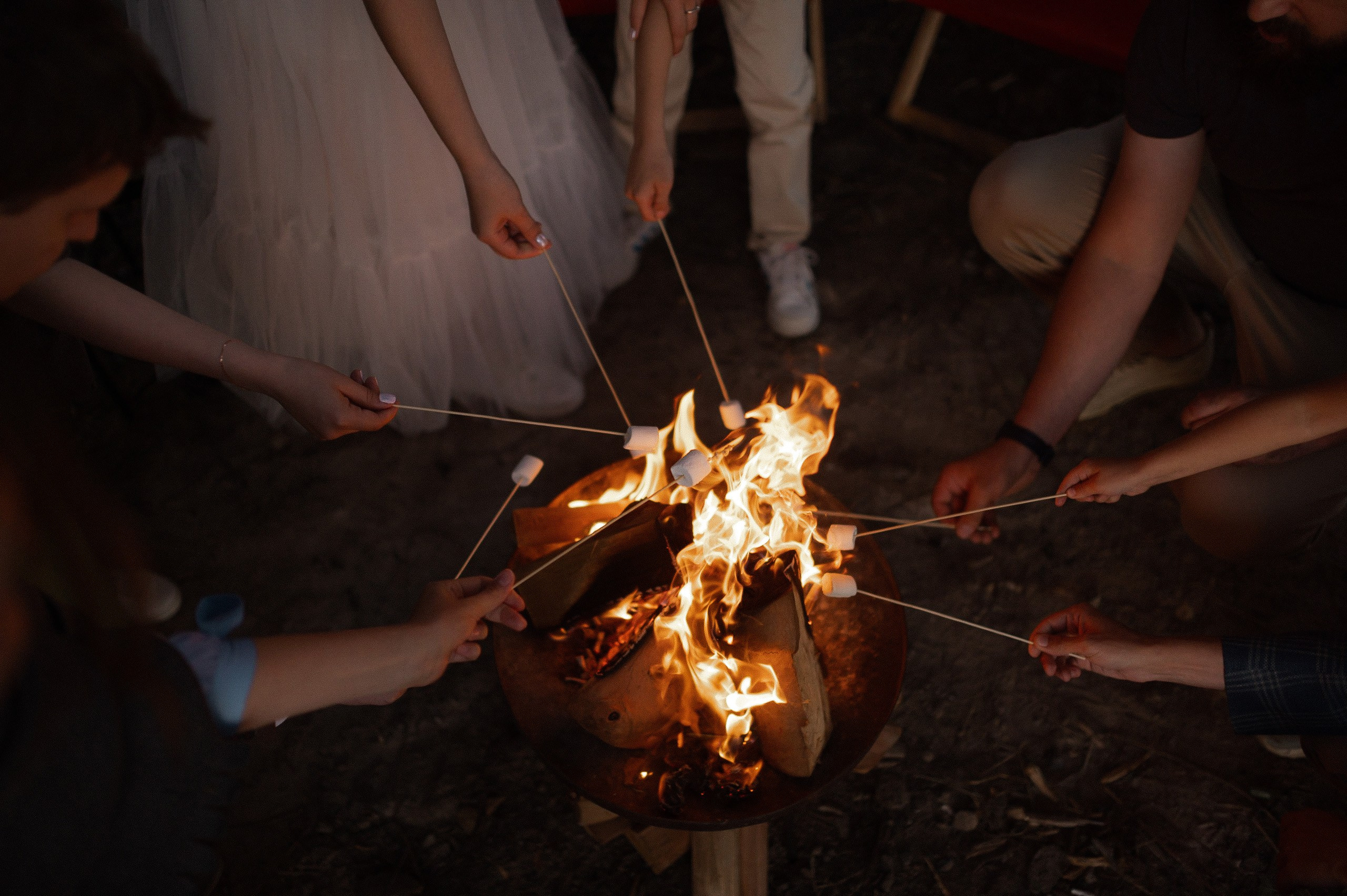 Камерный свадебный ужин в березовой роще. Афина Ефимова. Свадебный фотограф Москва