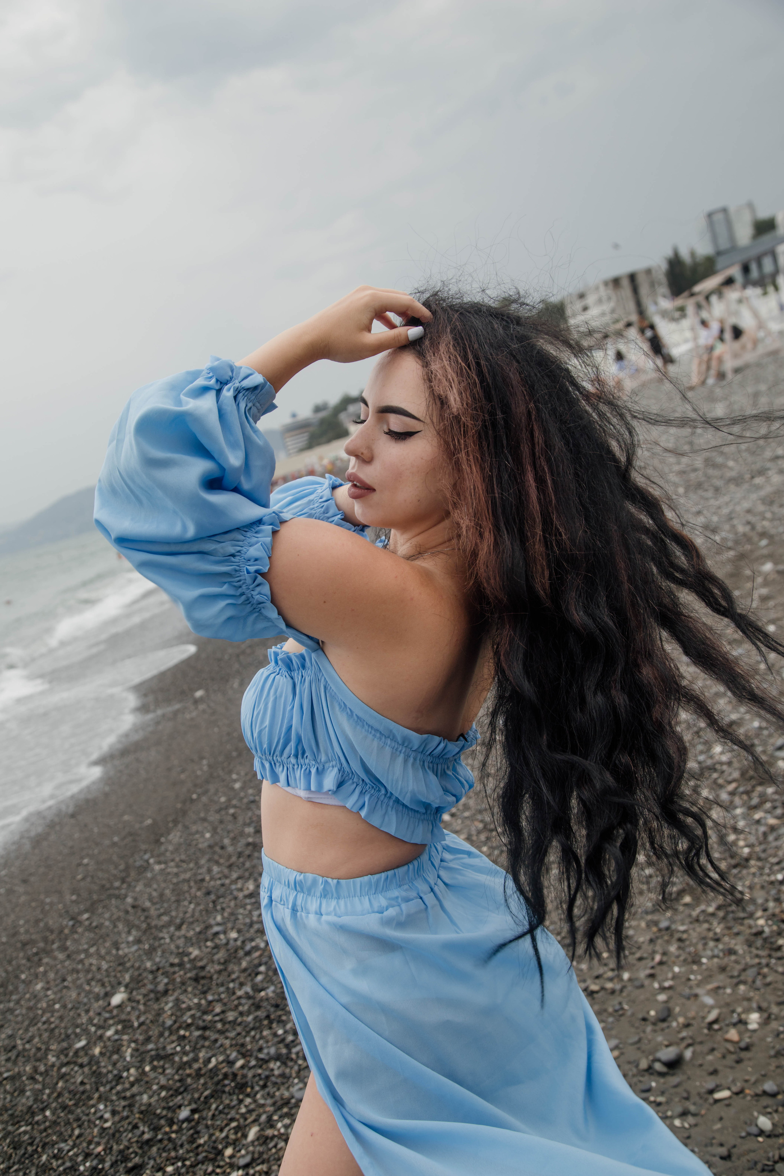 Портретная фотосессия для Арины на пляже. Свадебный, семейный, детский фотограф в Сочи Виолетта Александрова