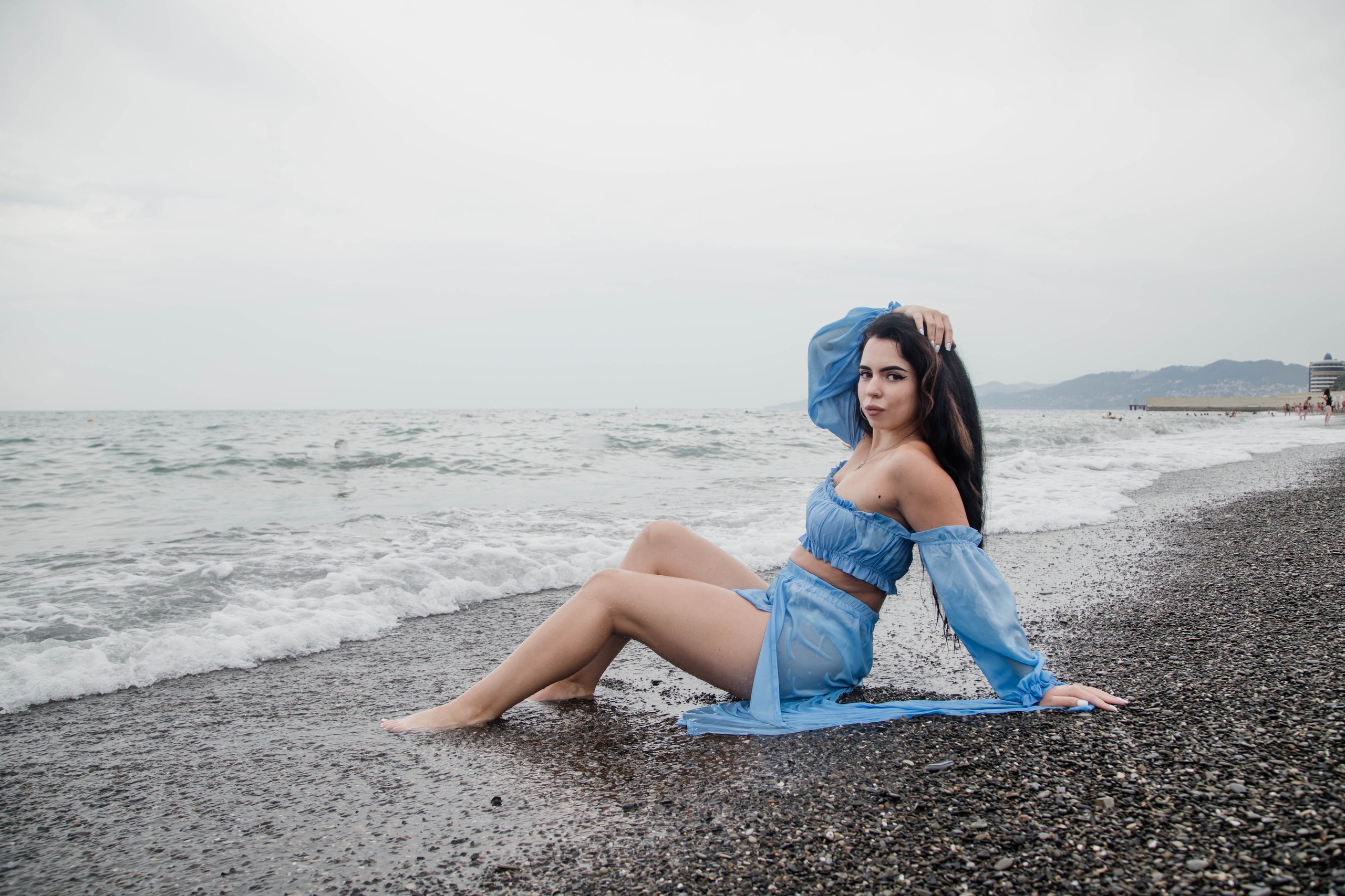 Портретная фотосессия для Арины на пляже. Свадебный, семейный, детский фотограф в Сочи Виолетта Александрова