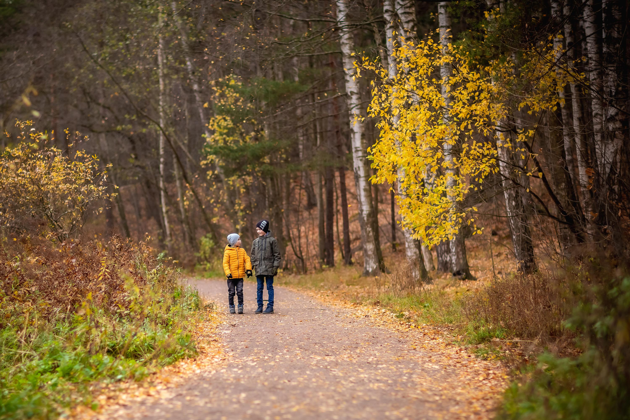 Осенняя съемка Олег и Дениска в Шуваловском парке. Репортажный, семейный, свадебный фотограф Санкт-Петербург Ольга Лесюк
