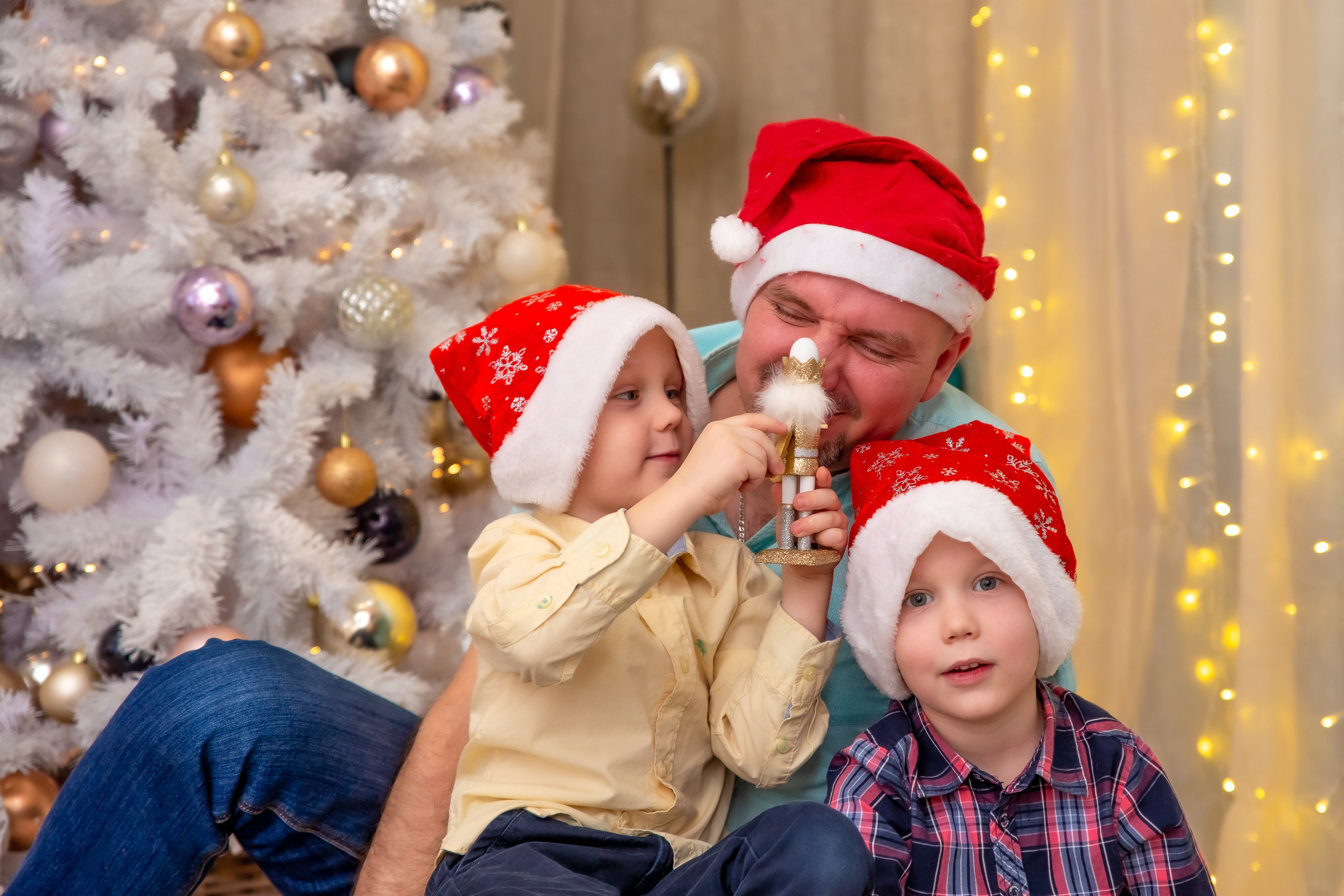 Новогодняя семейная съемка в фотостудии Веретено. Репортажный, семейный, свадебный фотограф Санкт-Петербург Ольга Лесюк