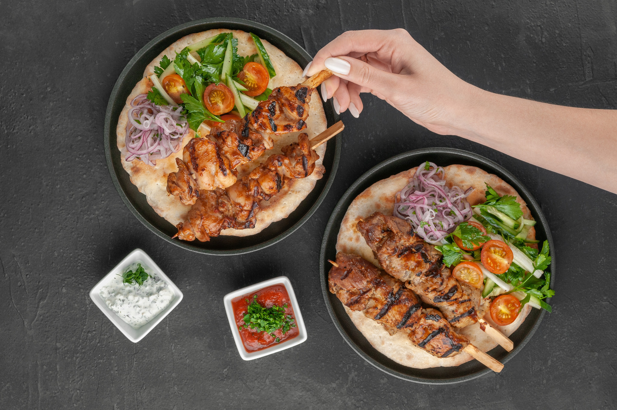 Аппетитные шашлычки, фото для меню ресторана "Кухня 69" г. Барнаул 