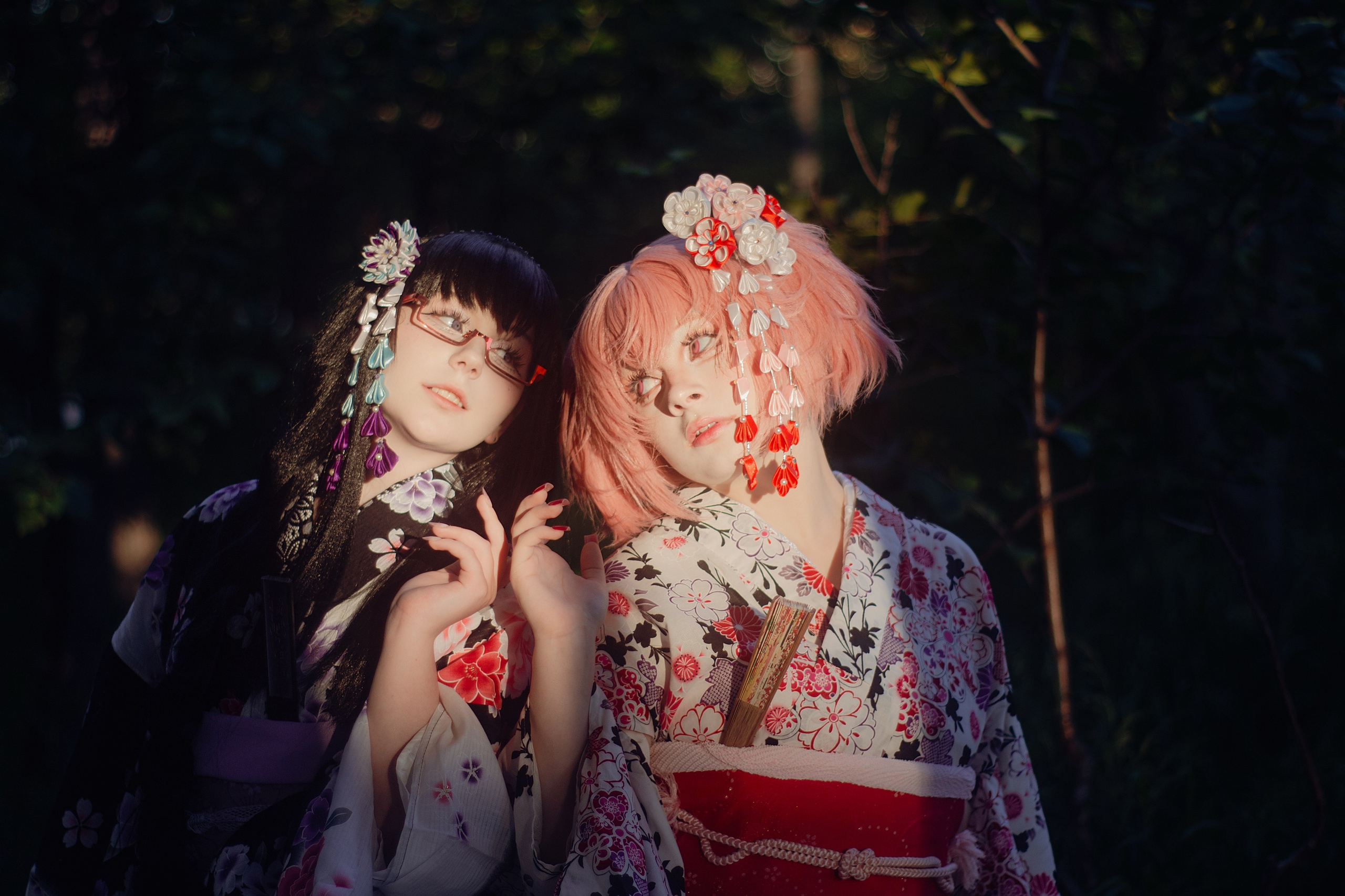 Madoka Kaname & Homura Akemi (Mahou Shojo Madoka Magica, Kimono AU), Магадан 2025. Фотограф NotSilver