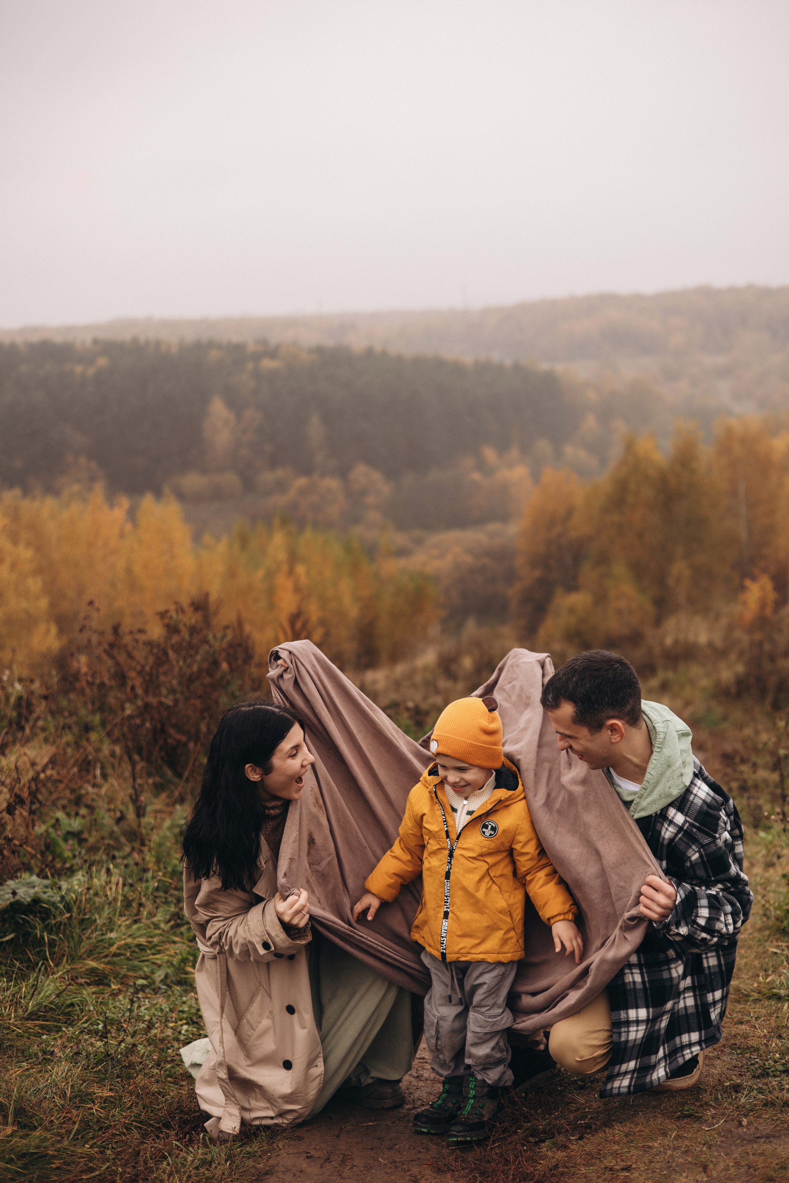 Осенняя фотосессия на Ореховых холмах. Семейный фотограф в Москве Марина Петра