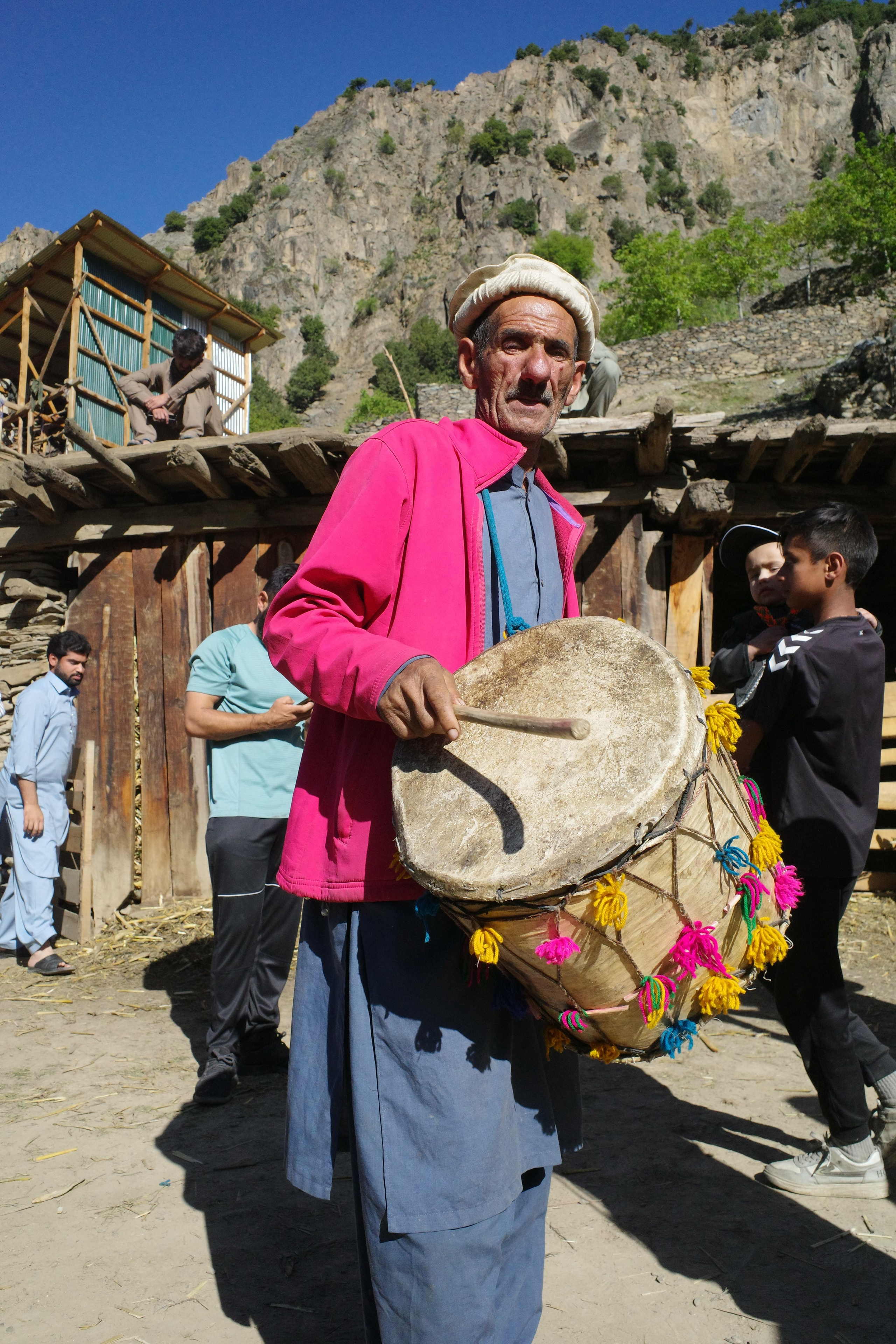 Ritual music performer at the Chilam Joshi festival