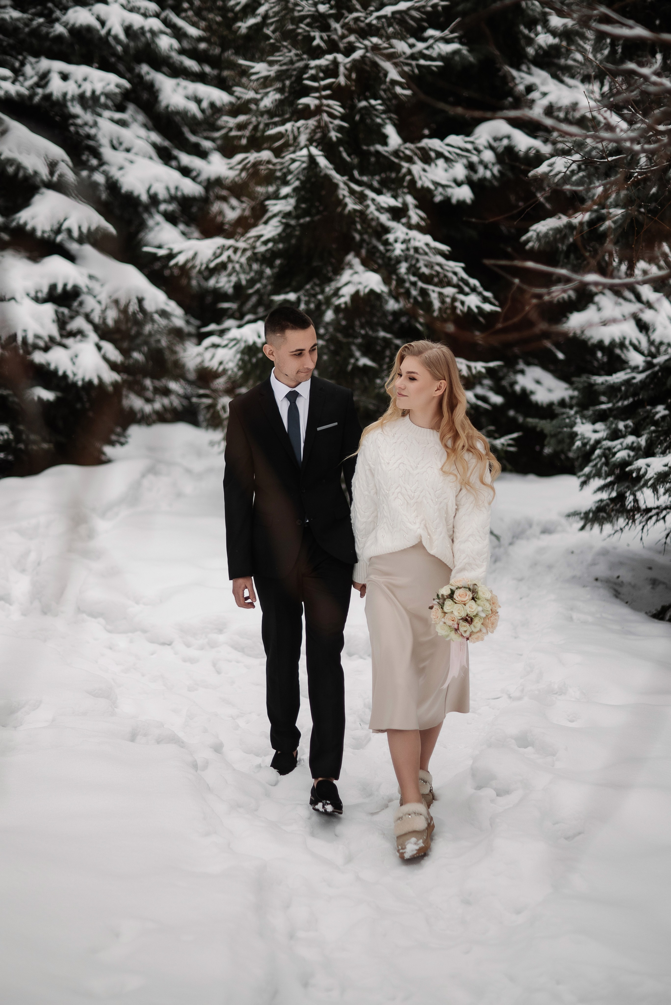 Александра и Алексей, роспись и прогулка зимой. Свадебный и портретный фотограф в Липецке Юлия Свит