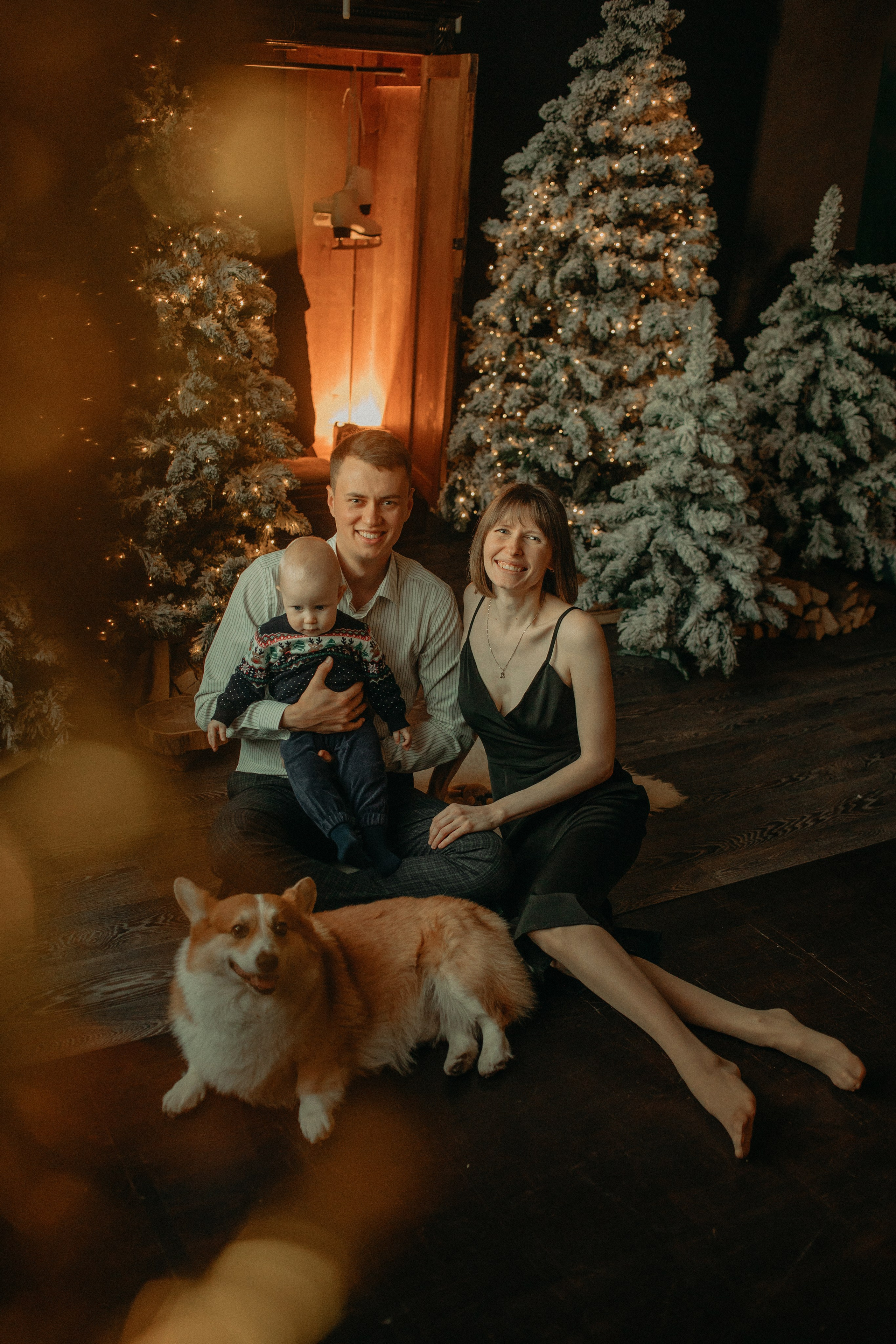 Семейные новогодние в темной студии 2024\2025. Фотограф в Краснодаре Евгения Михаевич