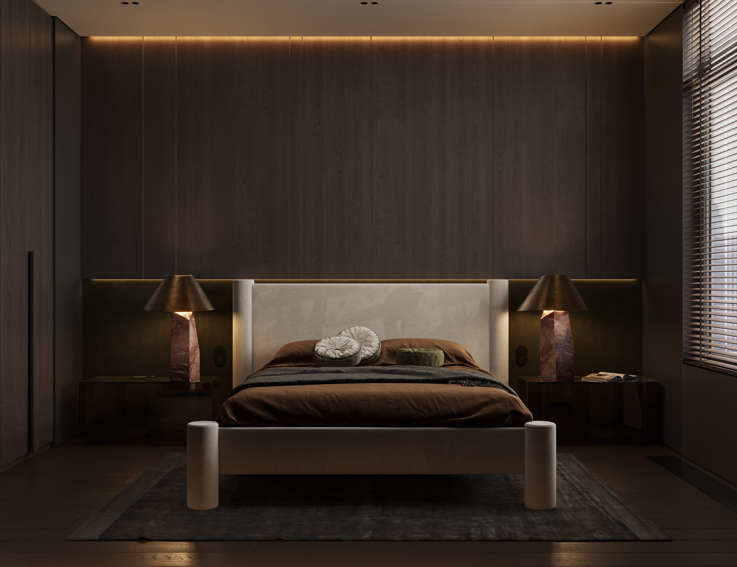 Интерьер спальни. 3D визуализация интерьера и архитектурной среды