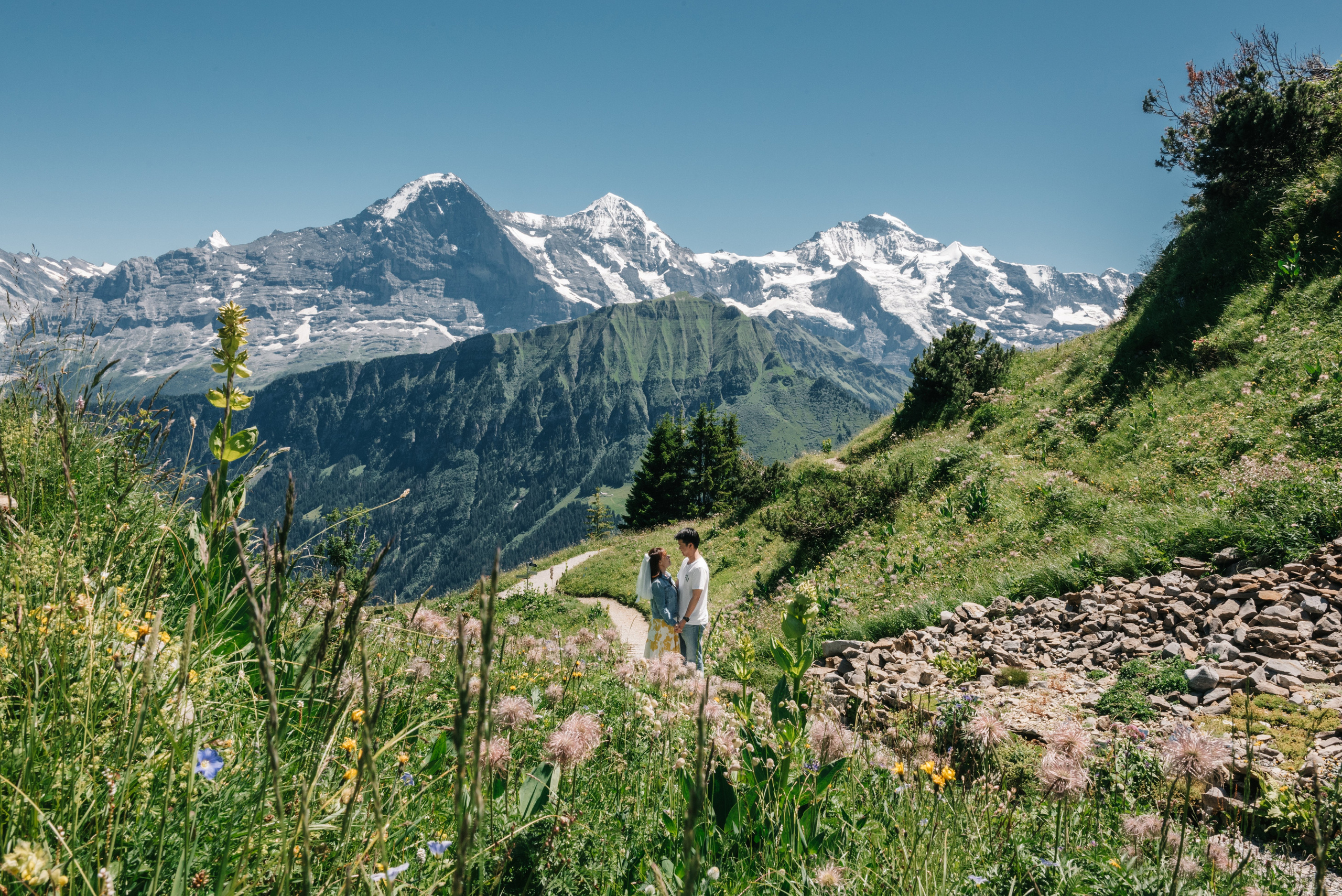 Yvonne & Andrew (Schynige Platte, Brienz). Photographer in Interlaken area