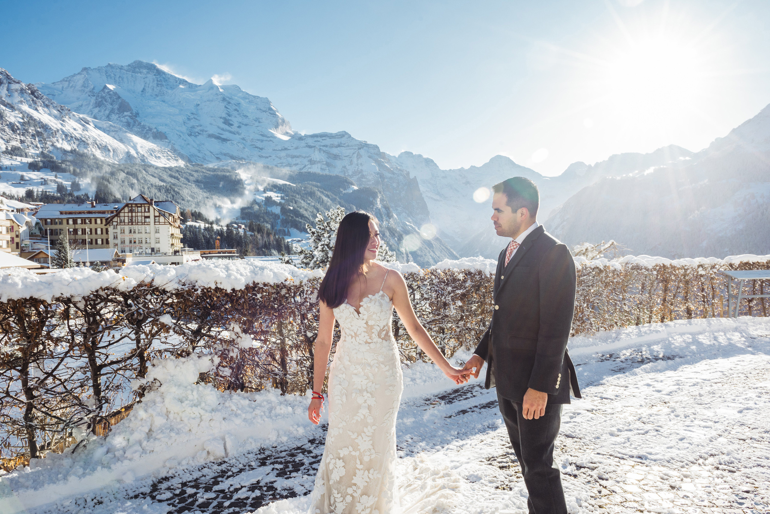 Lynda & Troy (Lauterbrunnen, Wengen). Photographer in Interlaken area