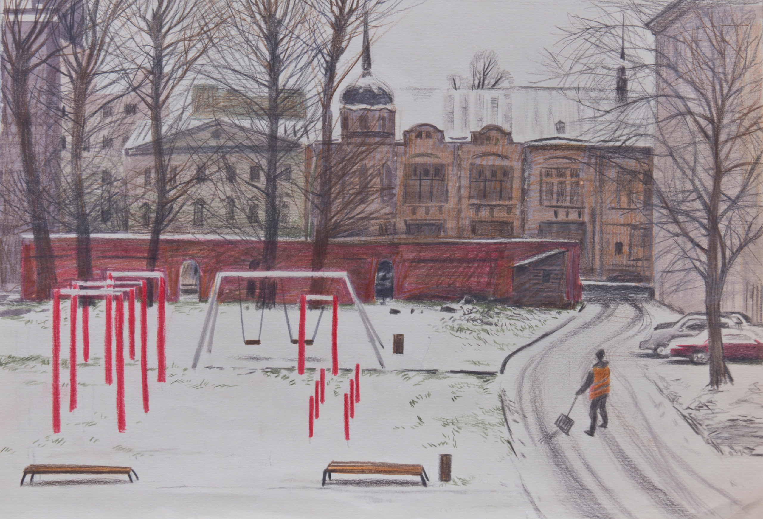 Город, графика. Ольга Васильева художник в Санкт-Петербурге